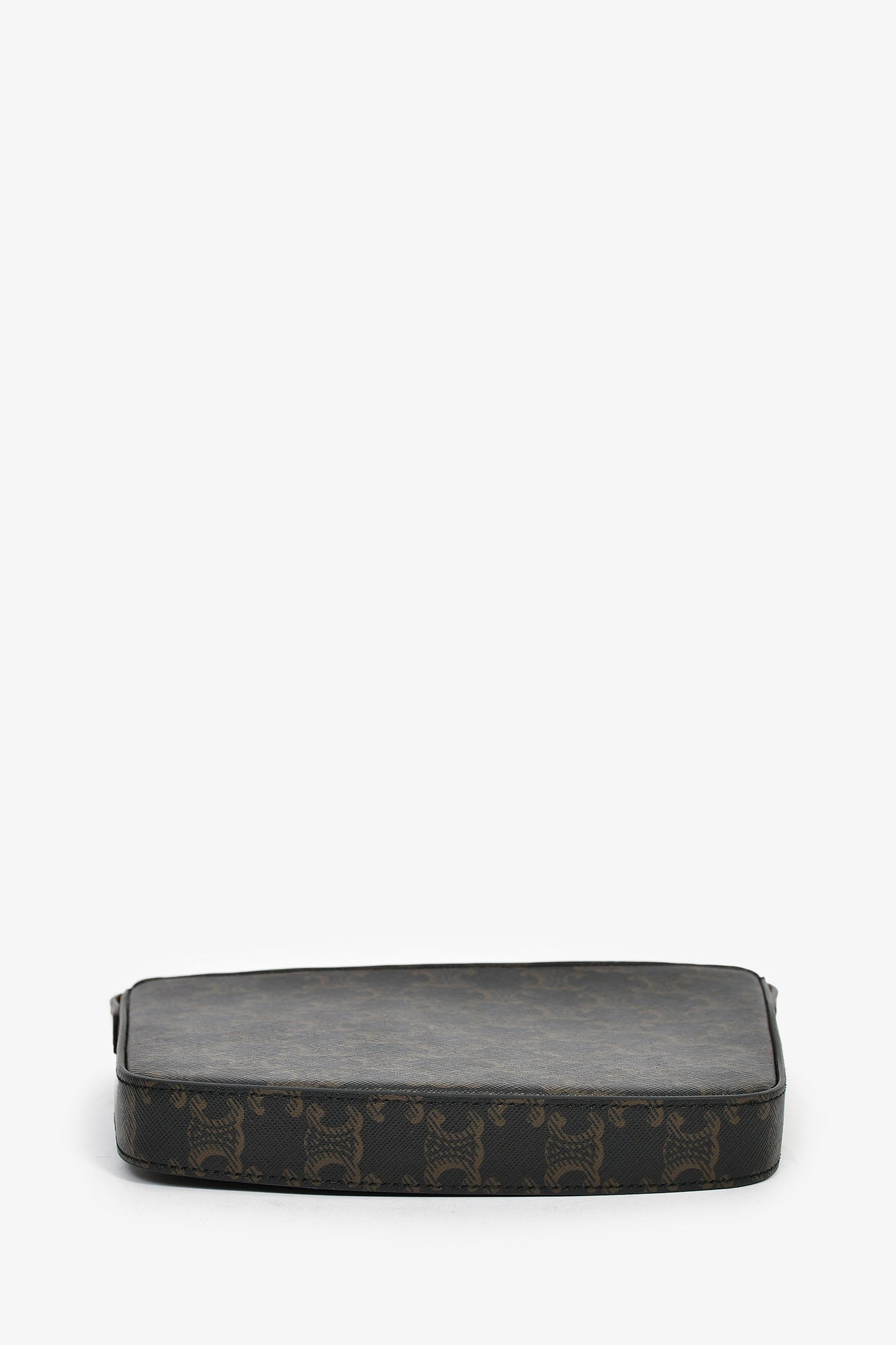 Celine Brown Canvas Triomphe Medium Croque Shoulder Bag