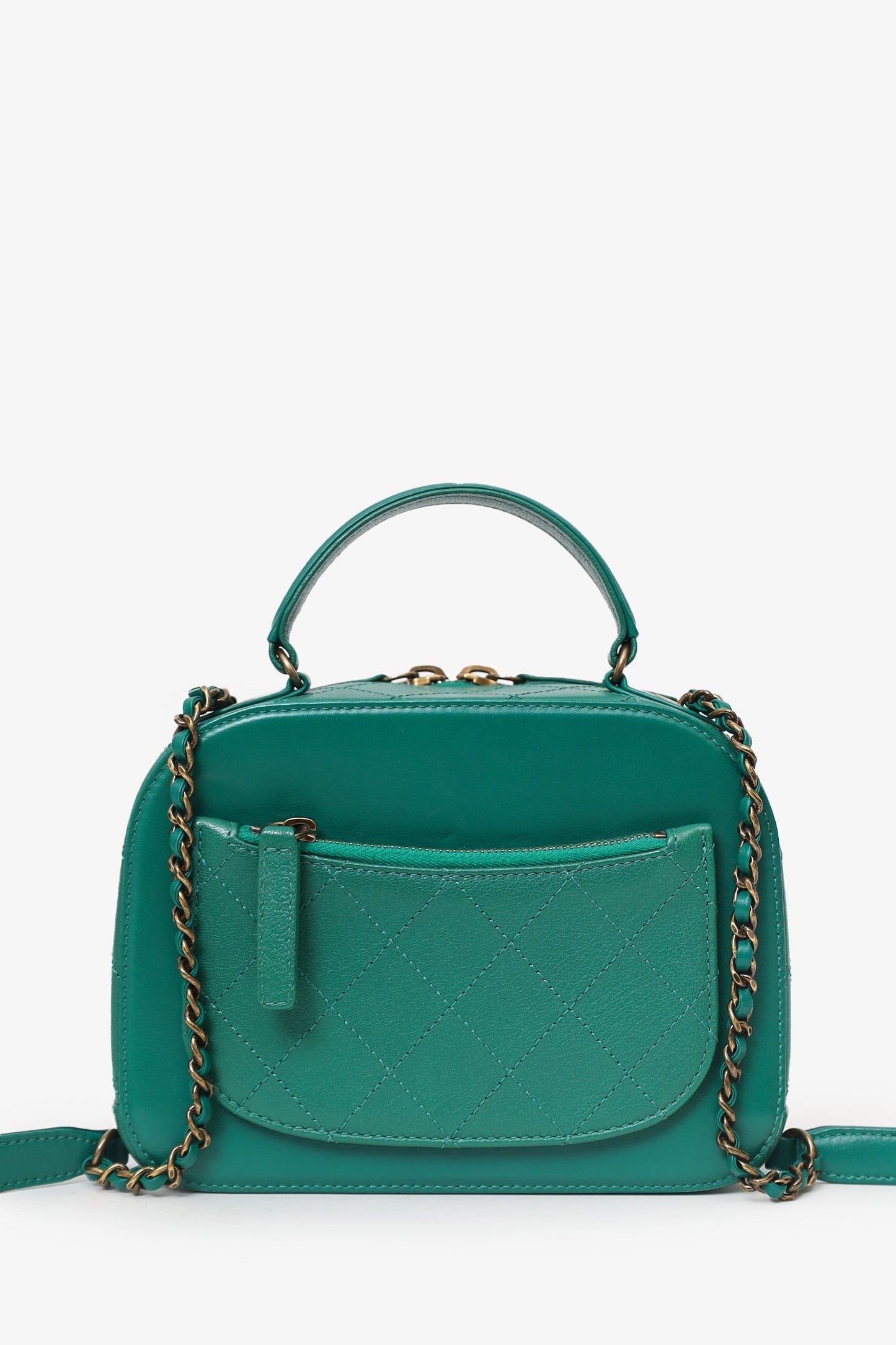 Chanel™ 2016-17 Green Leather Small Coco Curve Vanity Case