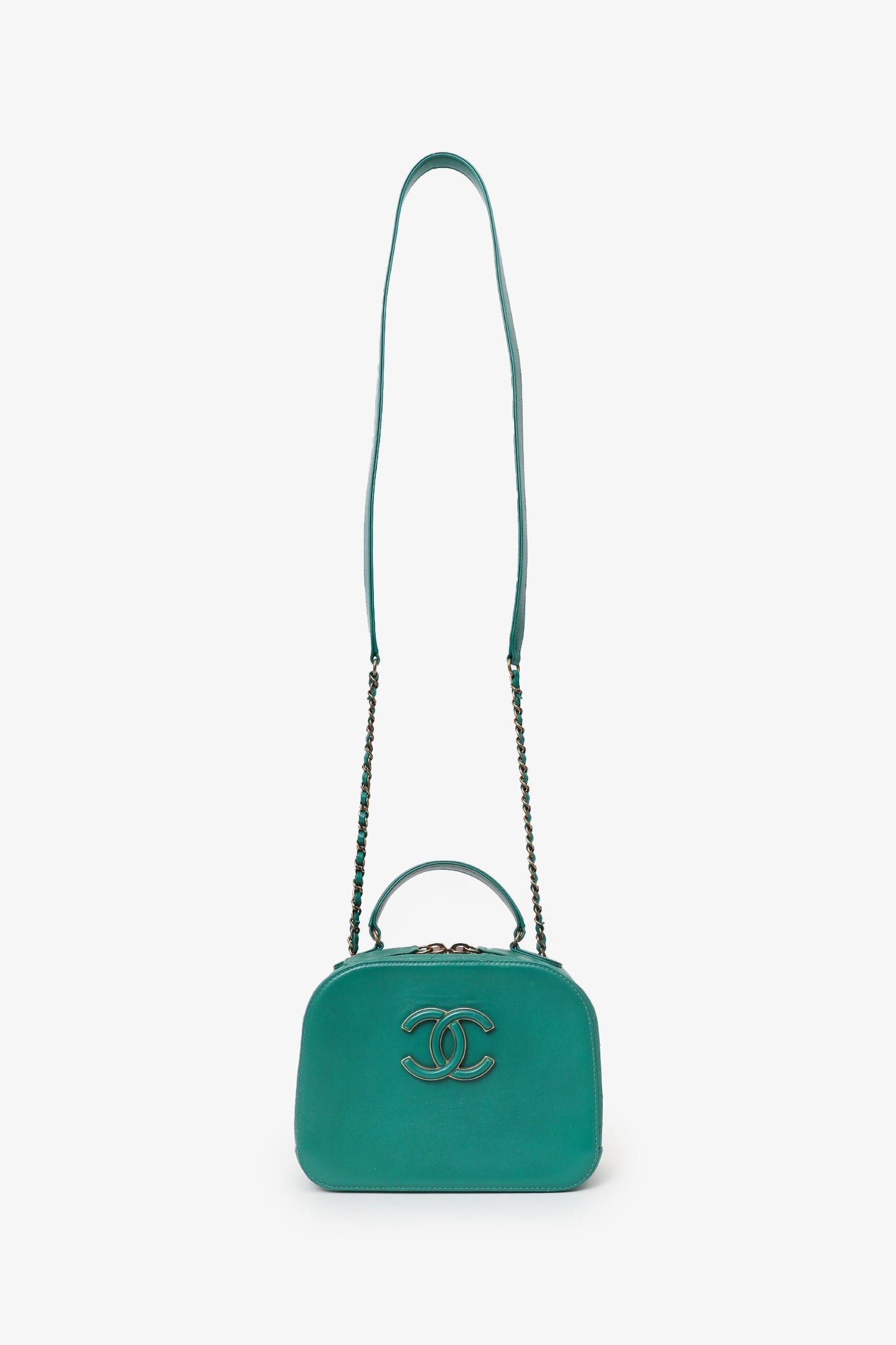 Chanel™ 2016-17 Green Leather Small Coco Curve Vanity Case