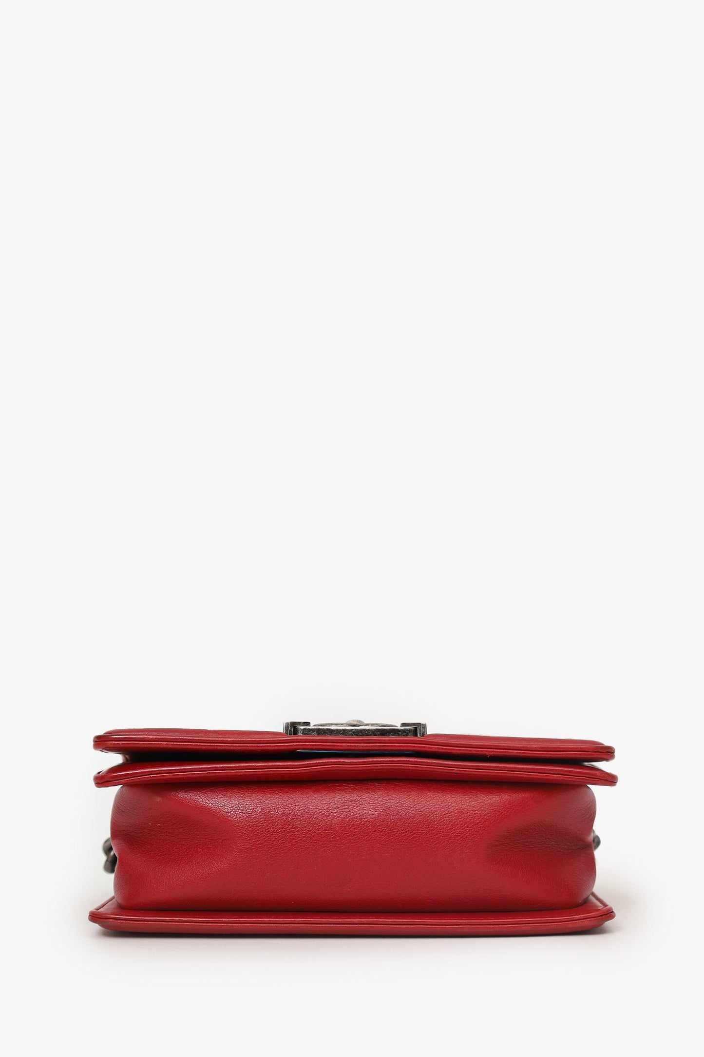 Chanel™ 2016 Red Lambskin Chevron Small Boy Bag