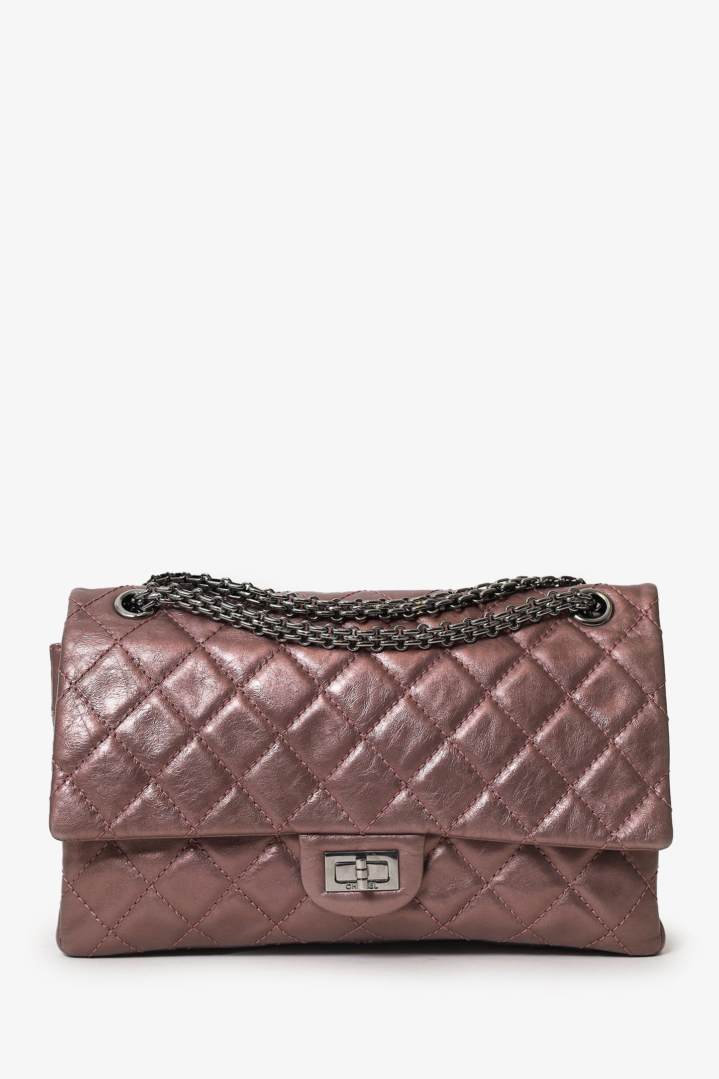 Chanel™ 2008-09 Brown Metallic Aged Calfskin Quilted 2.55 Reissue Shoulder Bag