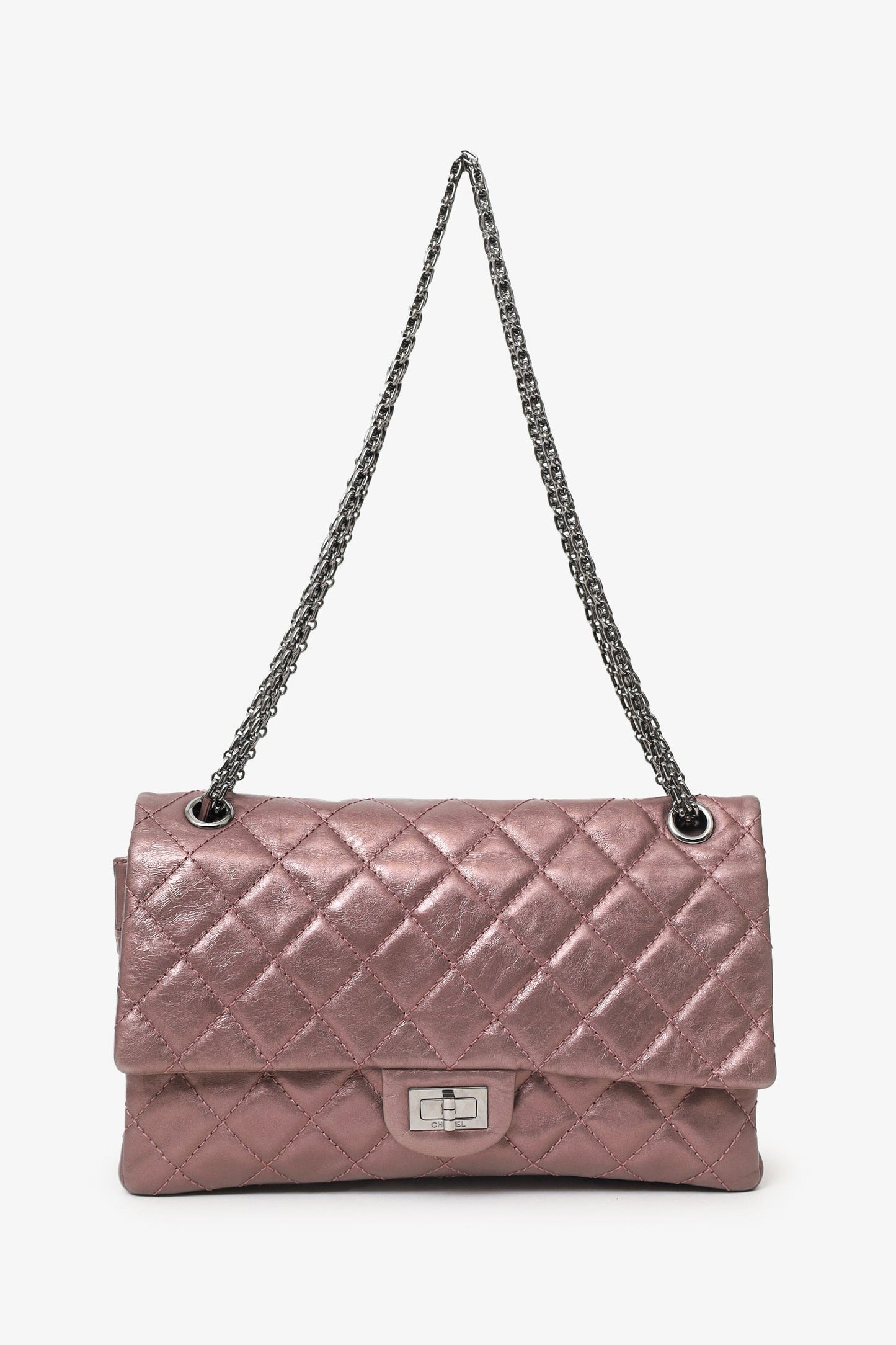 Chanel™ 2008-09 Brown Metallic Aged Calfskin Quilted 2.55 Reissue Shoulder Bag
