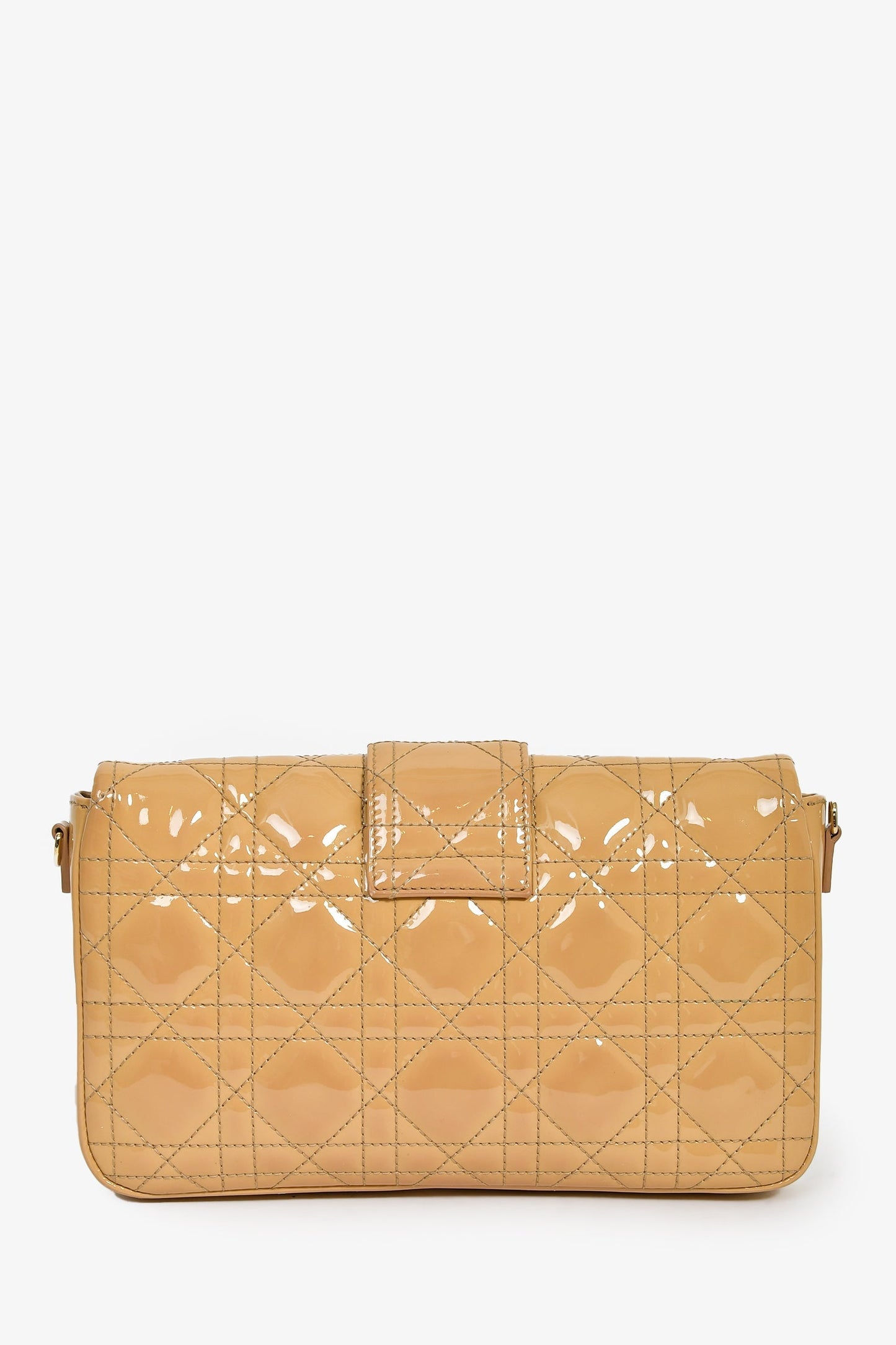 Christian Dior 2013 Beige Patent Leather Cannage 'Miss Dior' Wallet on Chain