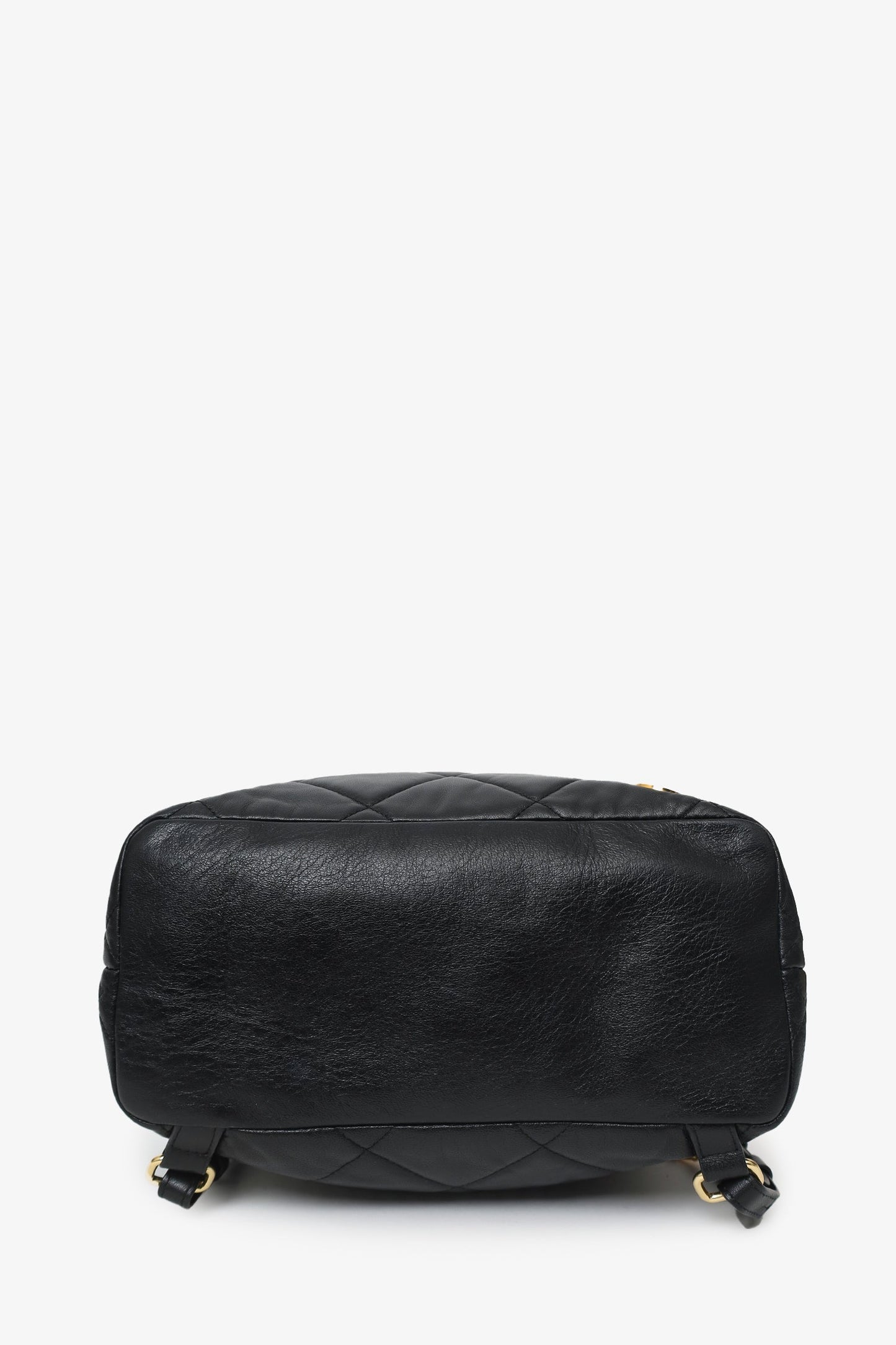 Moncler Black Leather Quilted Backpack