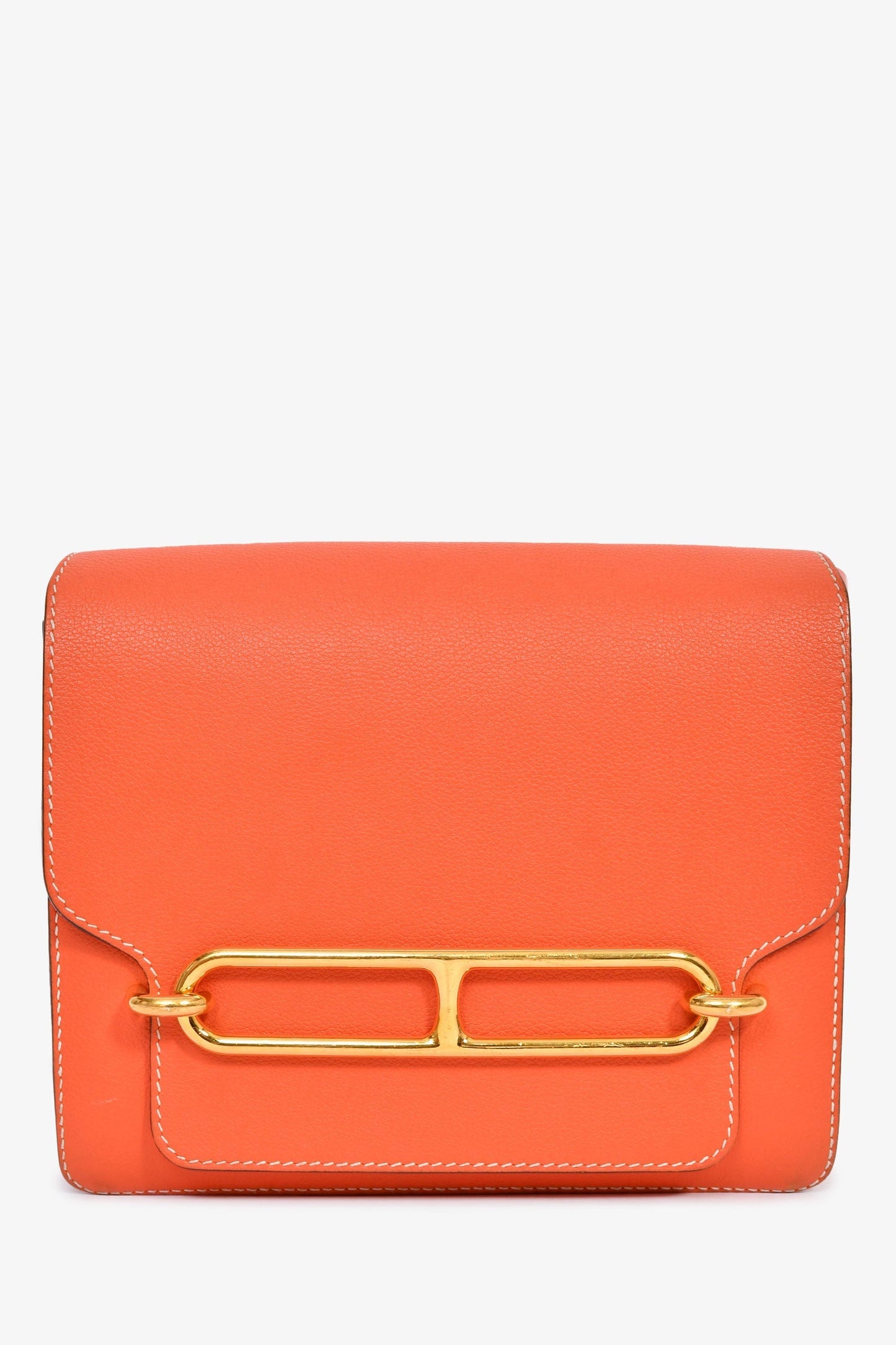 Hermès Orange Evercolour Leather 'Sac Roulis' 23 Crossbody