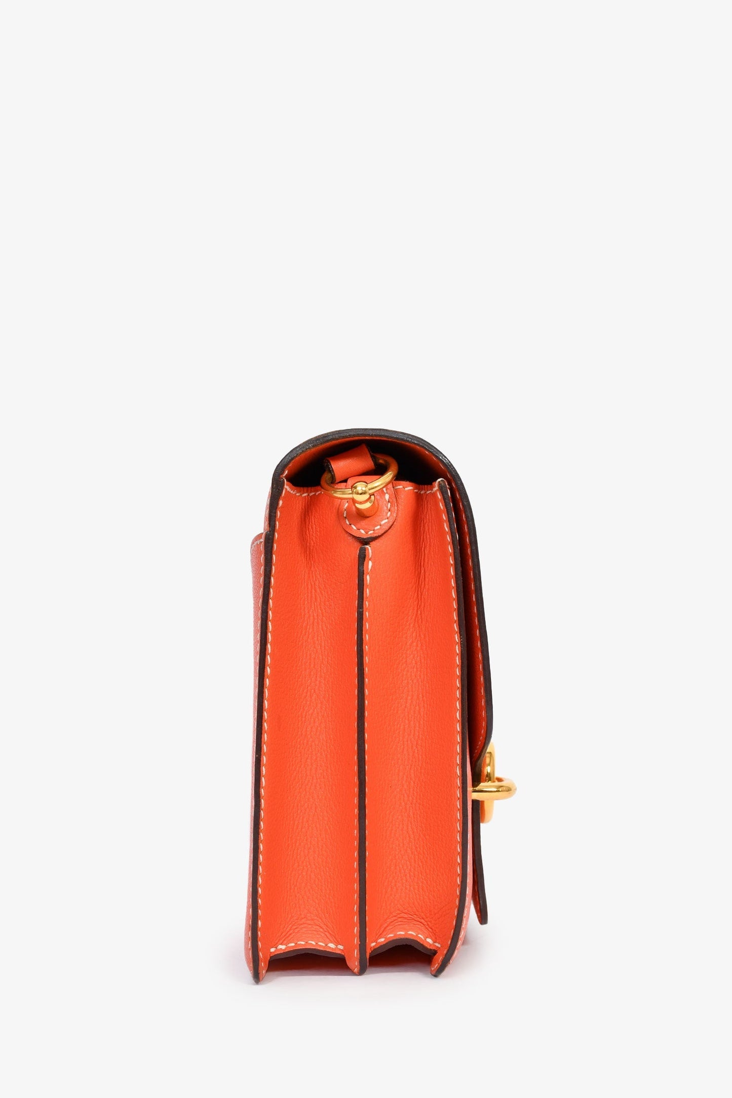 Hermès Orange Evercolour Leather 'Sac Roulis' 23 Crossbody
