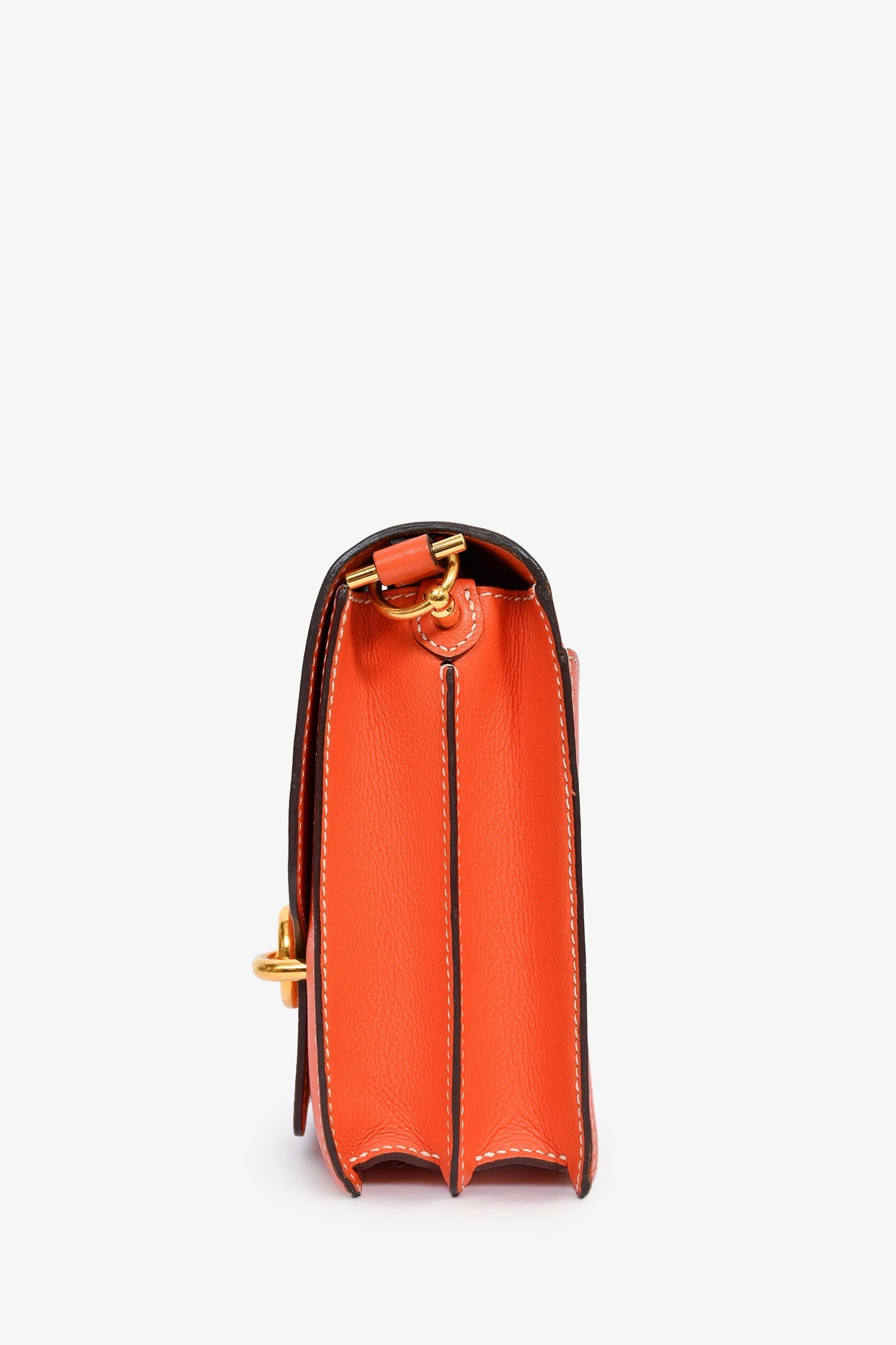Hermès Orange Evercolour Leather 'Sac Roulis' 23 Crossbody