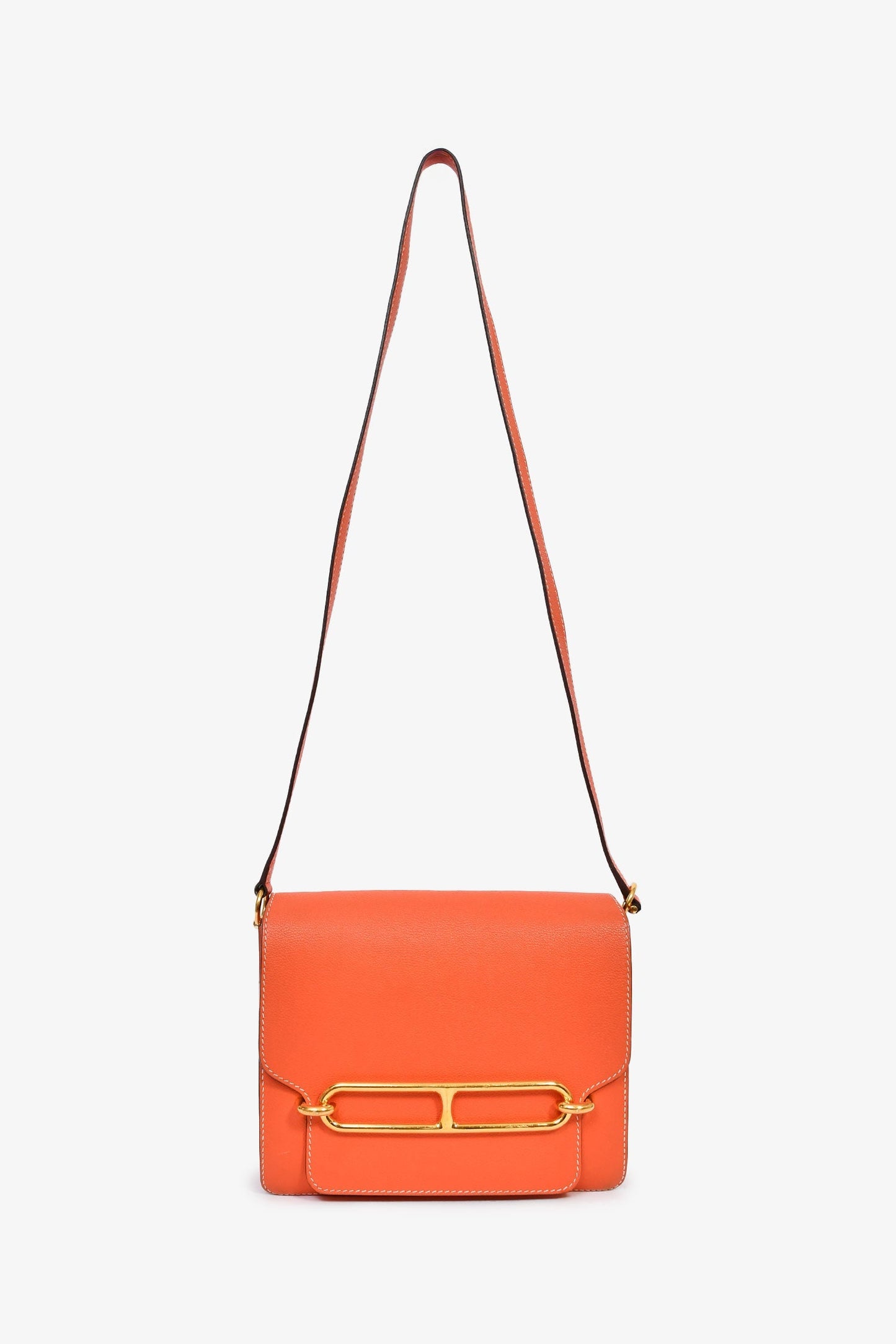 Hermès Orange Evercolour Leather 'Sac Roulis' 23 Crossbody