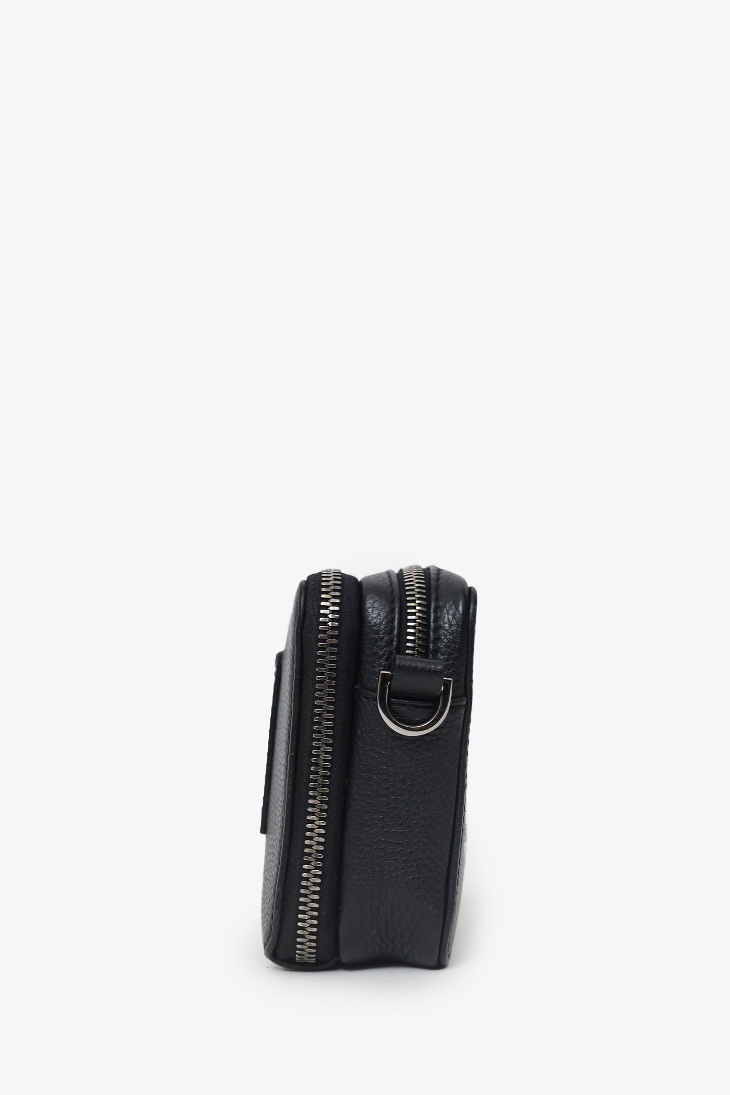 Christian Dior 2019 Black Grained Calfskin Double Zip Crossbody