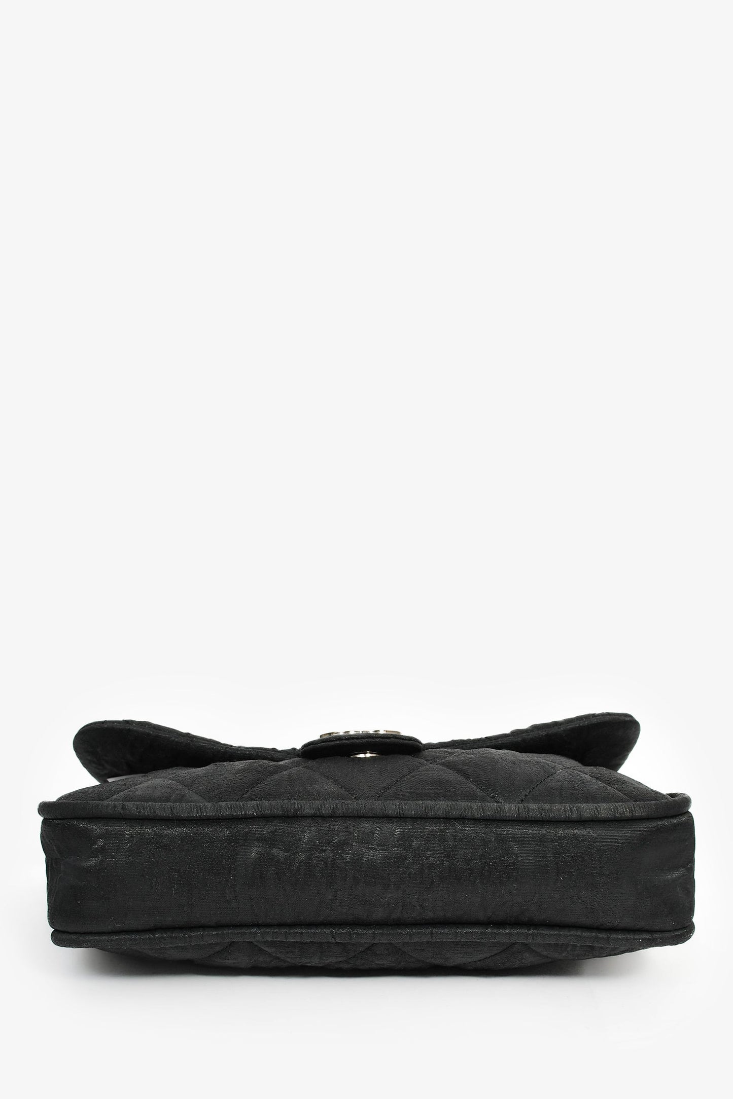 Chanel™ 2008-09 Black Quilted Coated Canvas Flap Shoulder Bag