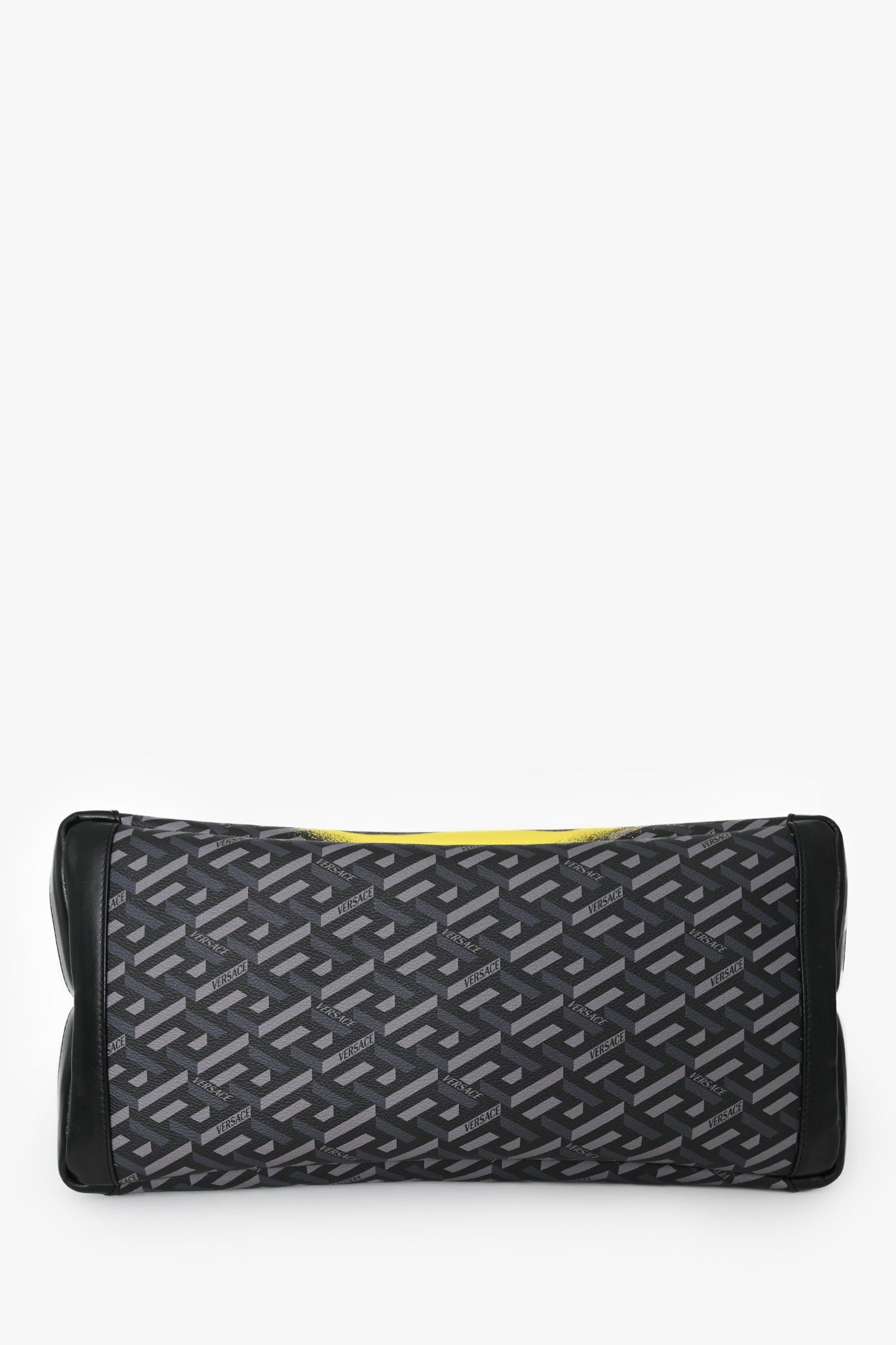 Versace Grey La Greca Canvas Smiley Medusa Tote Bag with Pouch