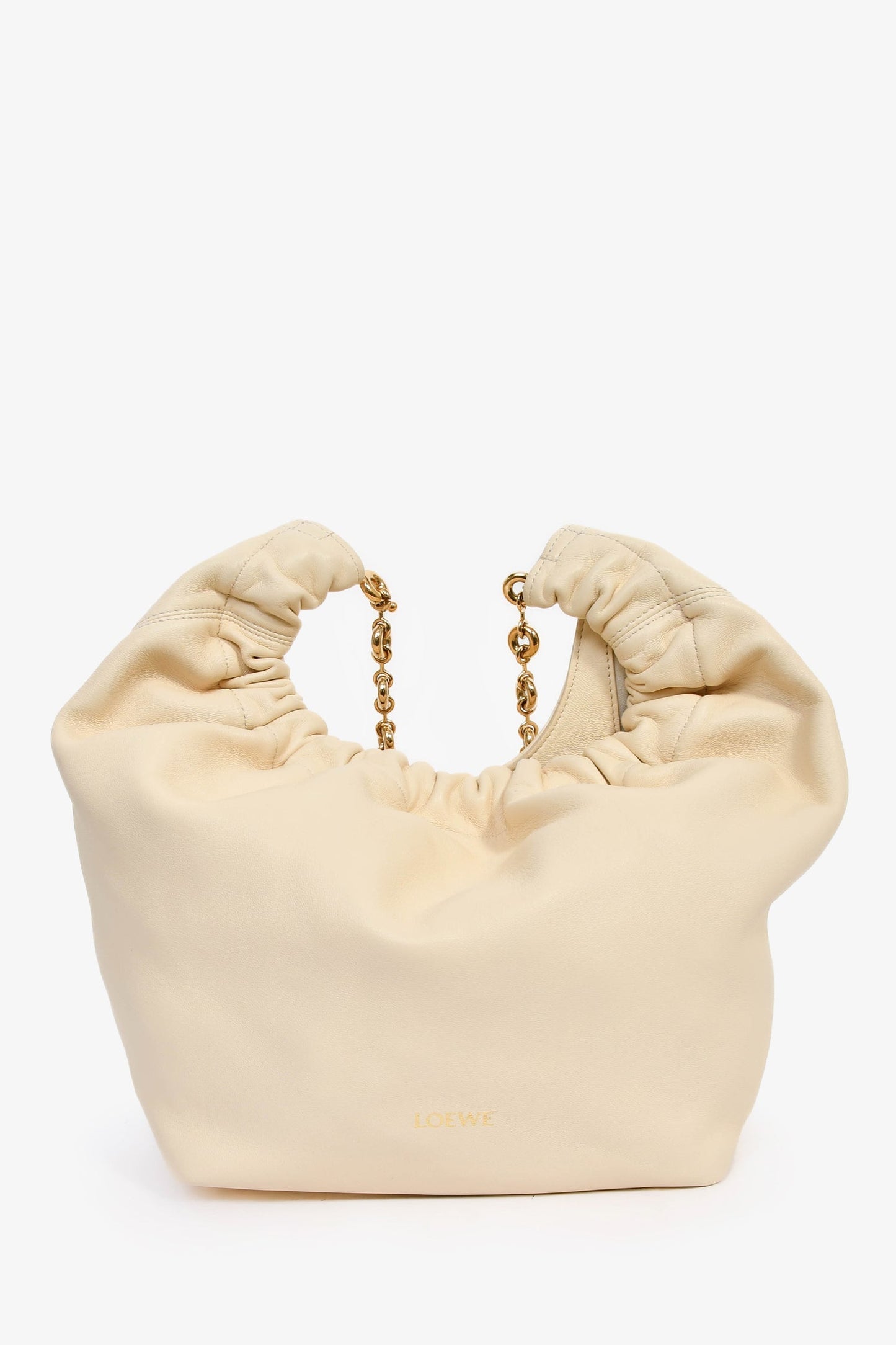 Loewe Cream Leather 'Squeeze' Small Chain Shoulder Bag