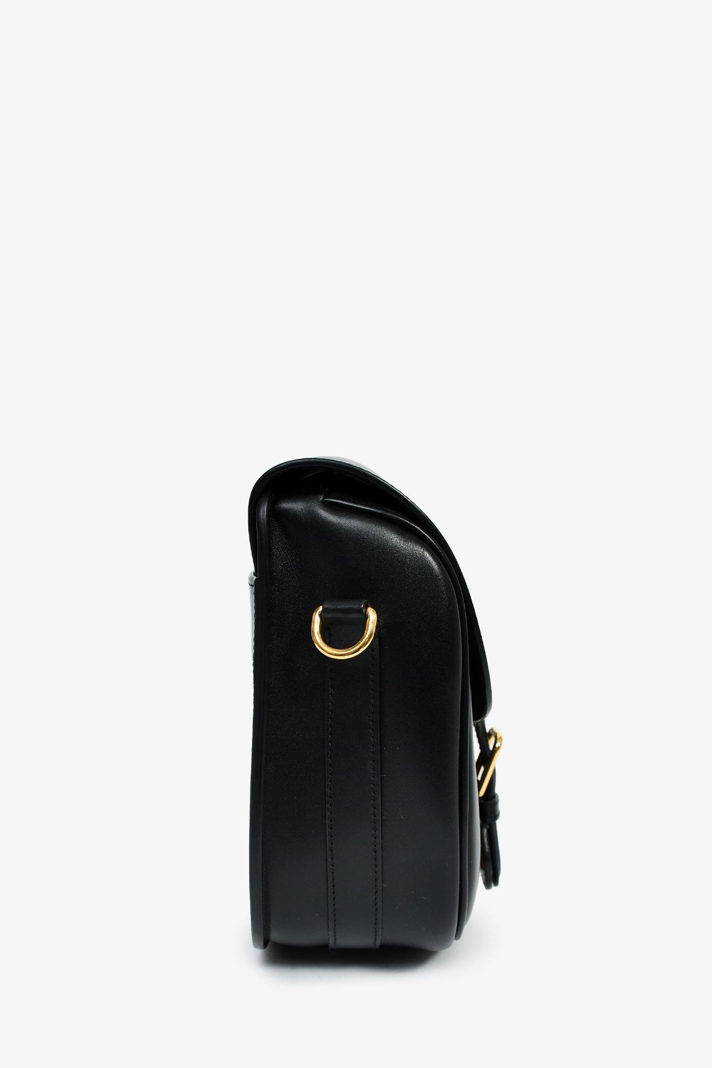 Christian Dior Black Leather Large Bobby Oblique Canvas Strap Crossbody Bag