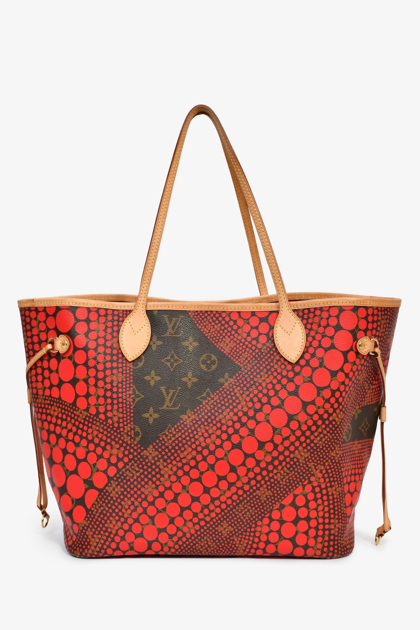 Louis Vuitton x Yayoi Kusama 2012 Monogram Red Wave Neverfull MM Tote