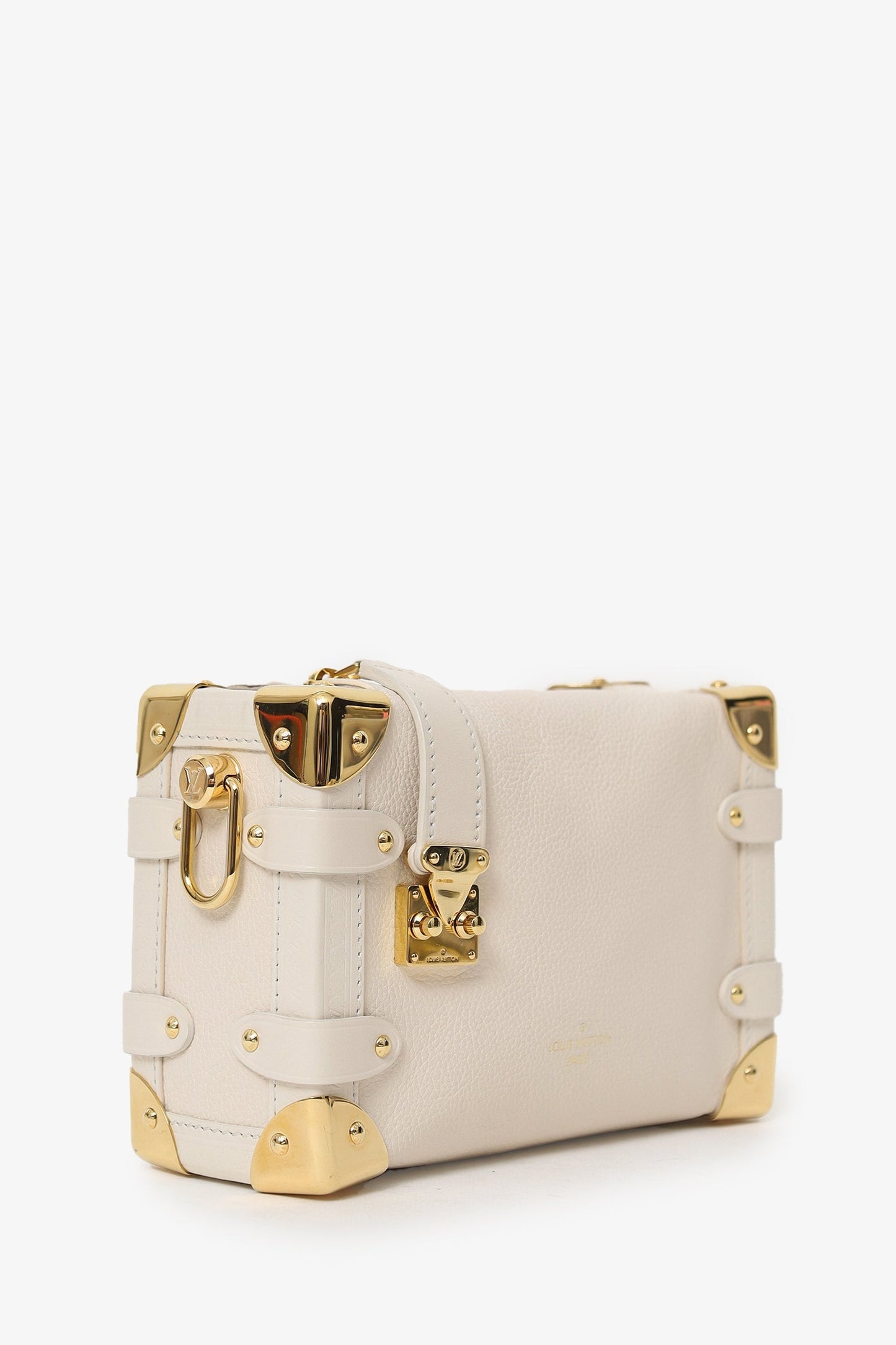 Louis Vuitton Beige Leather Side Trunk PM