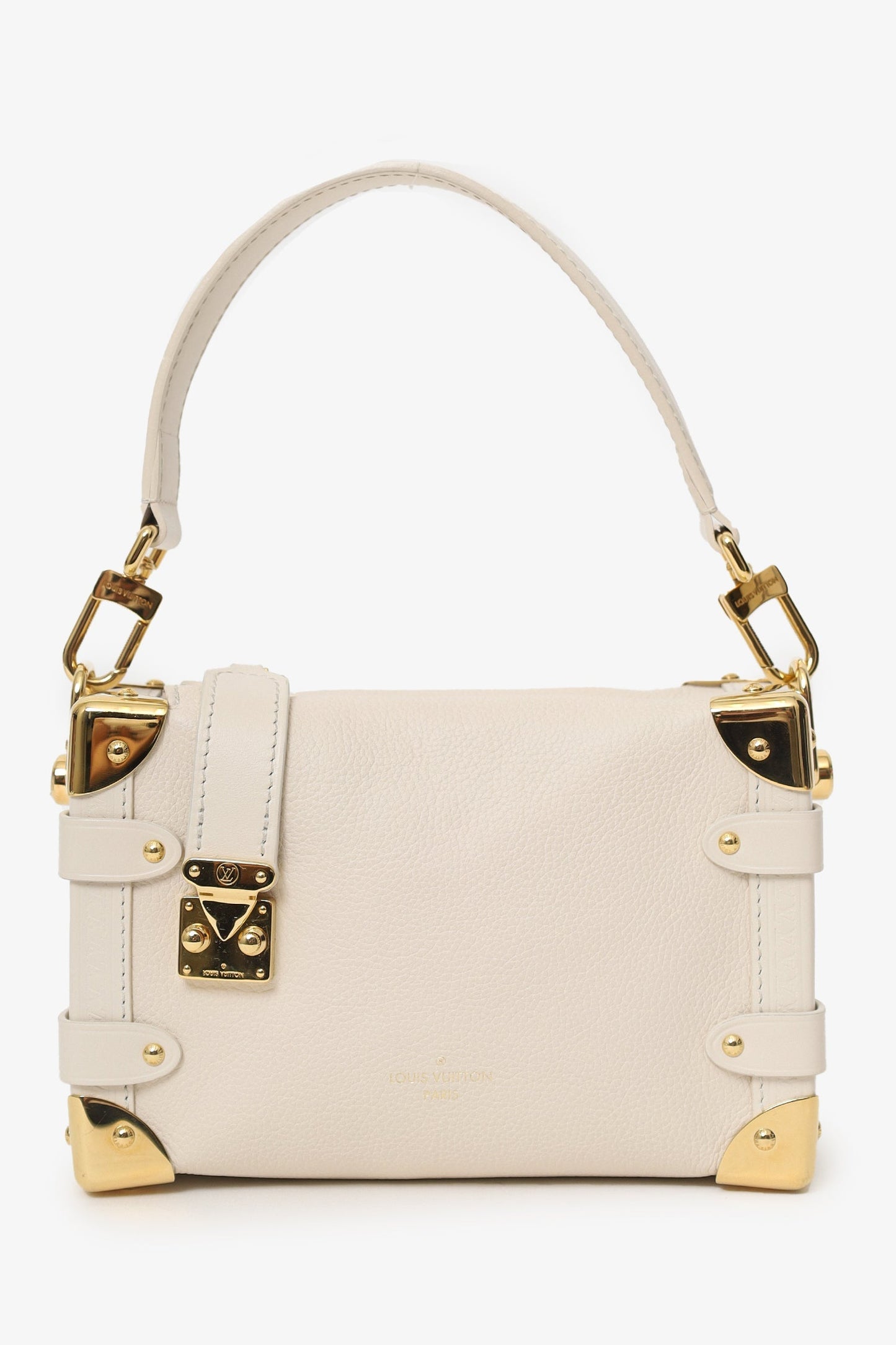 Louis Vuitton Beige Leather Side Trunk PM