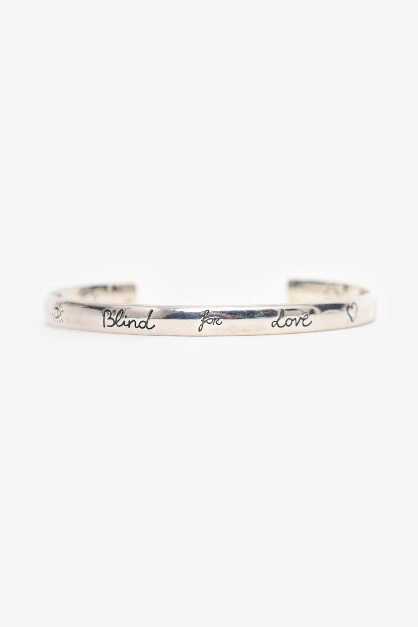 Gucci Sterling Silver Blind For Love Sterling Silver Cuff Bracelet