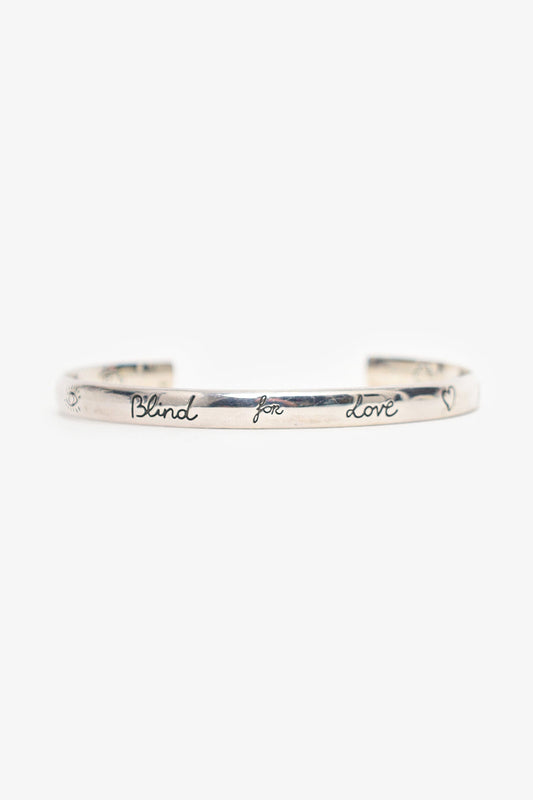Gucci Sterling Silver Blind For Love Sterling Silver Cuff Bracelet