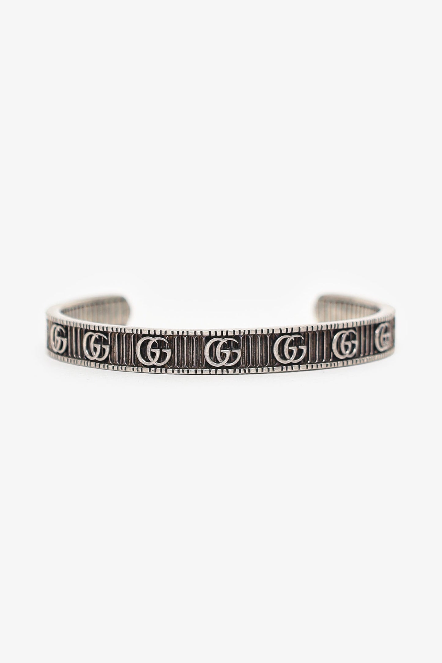 Gucci Sterling Silver GG Cuff Bracelet