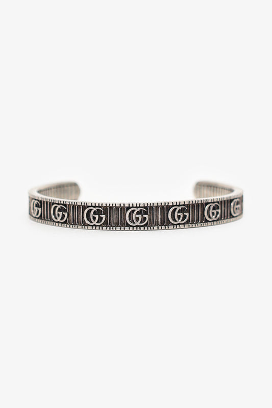 Gucci Sterling Silver GG Cuff Bracelet
