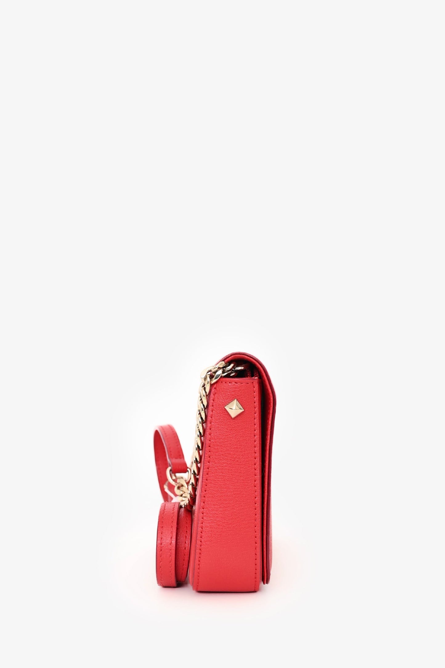 Jimmy Choo Red Leather Logo Palace Wallet On Chain