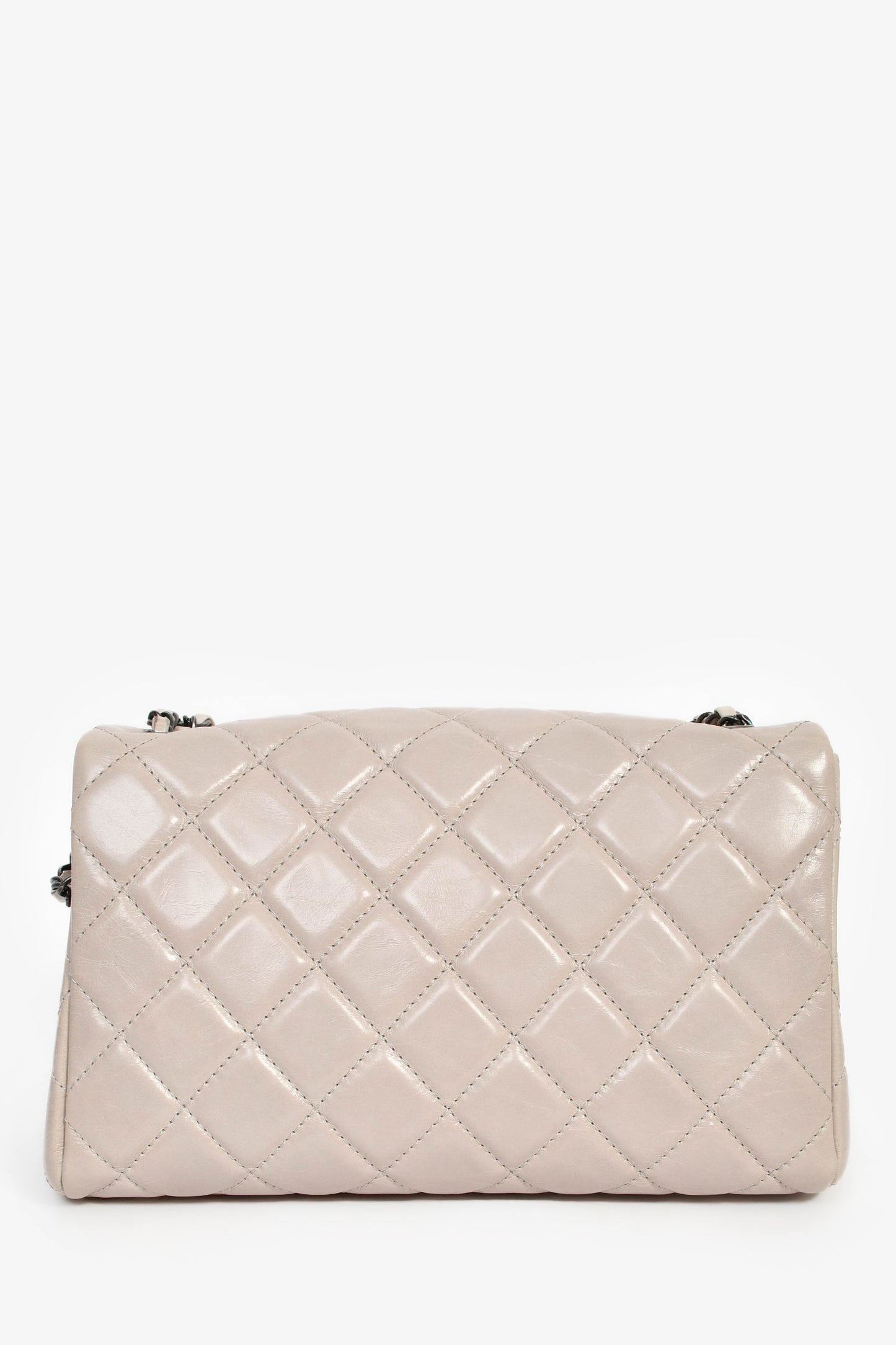 Chanel™ 2014 Light Taupe Aged Calfskin Leather Jumbo Single Flap