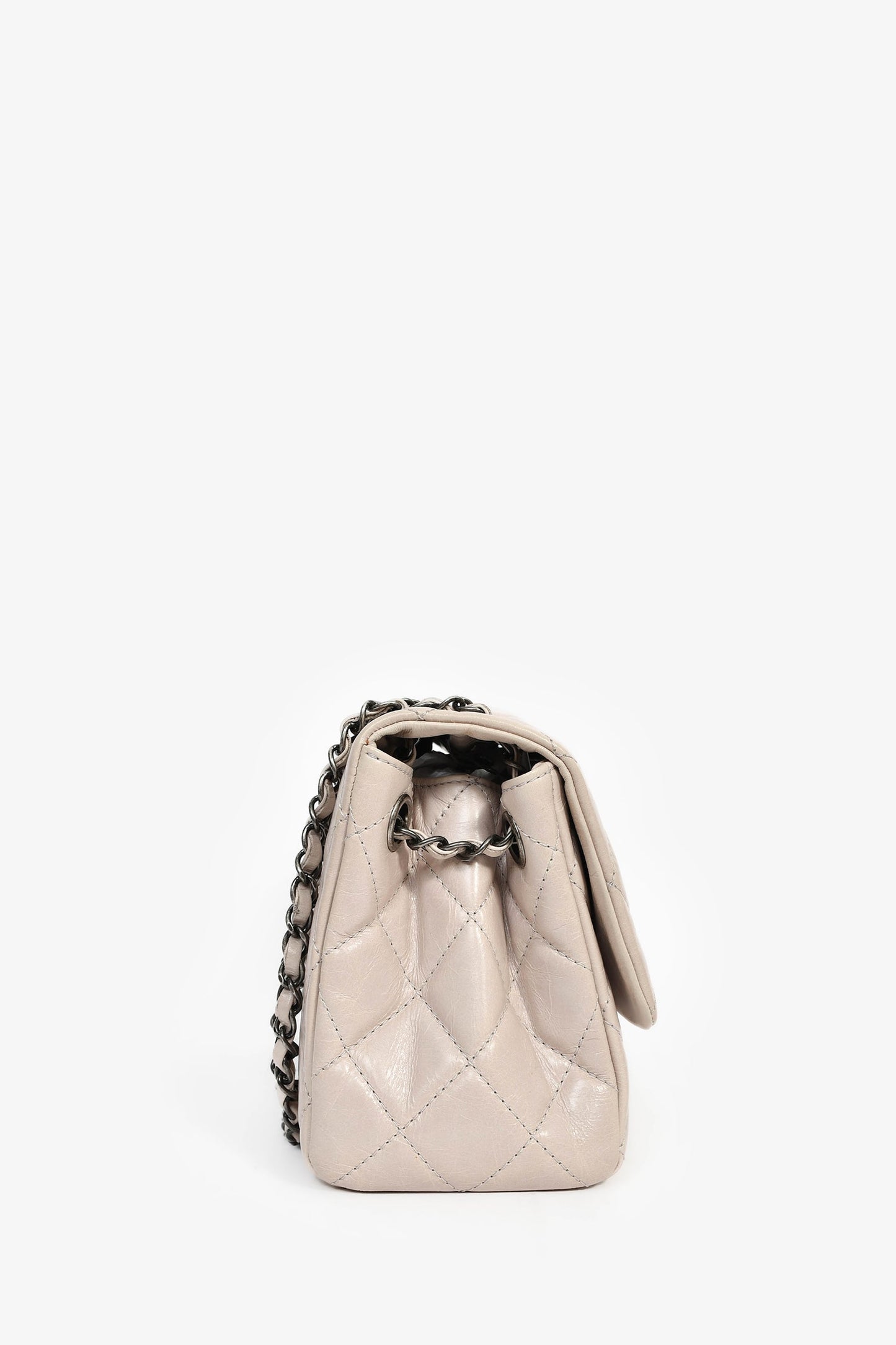 Chanel™ 2014 Light Taupe Aged Calfskin Leather Jumbo Single Flap