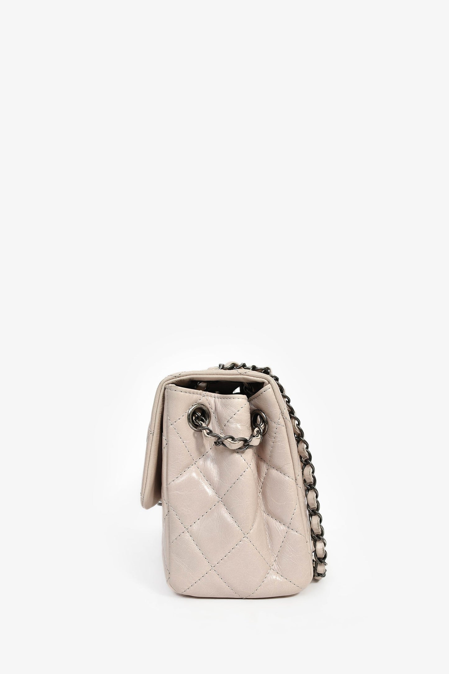 Chanel™ 2014 Light Taupe Aged Calfskin Leather Jumbo Single Flap