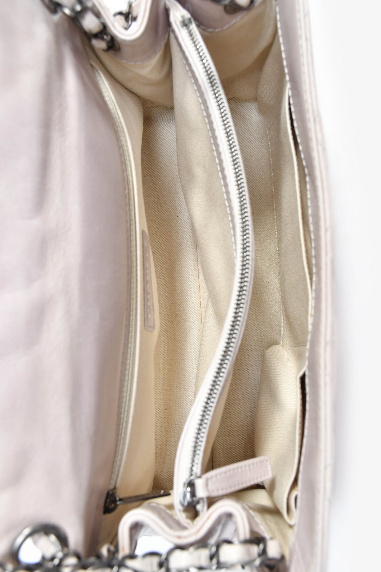 Chanel™ 2014 Light Taupe Aged Calfskin Leather Jumbo Single Flap
