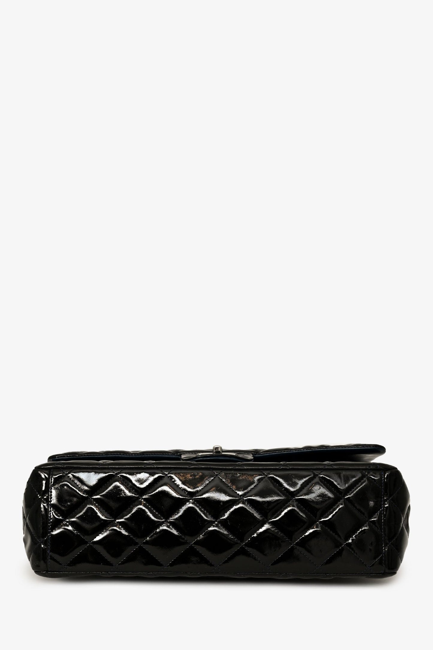 Chanel™ 2010-11 Black Patent Leather Maxi Jumbo Double Flap