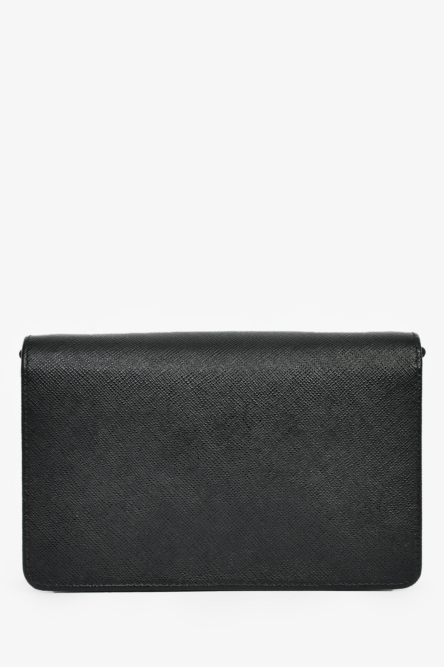 Prada Black Saffiano Leather Wallet on Chain
