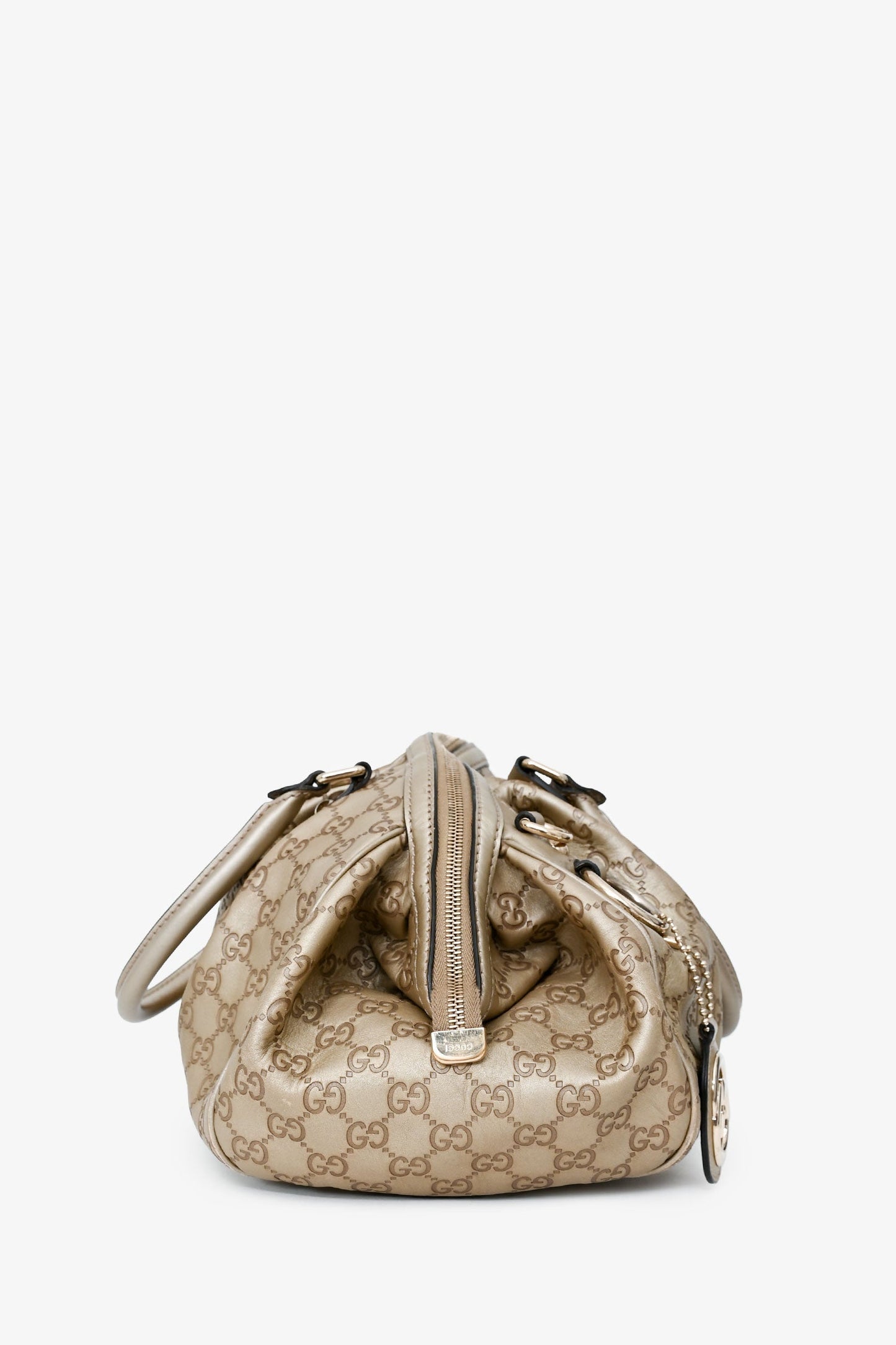 Gucci Gold Leather Guccisimma Sukey Shoulder Bag