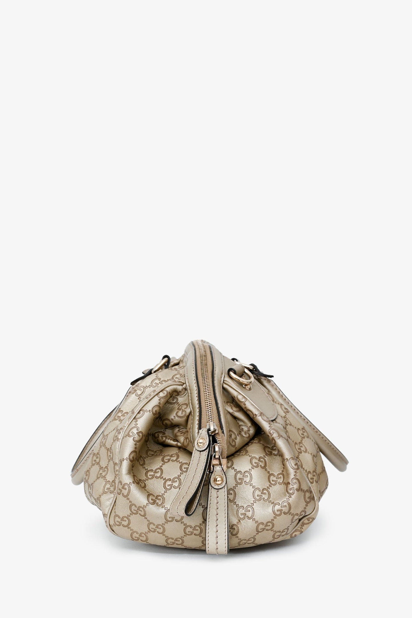 Gucci Gold Leather Guccisimma Sukey Shoulder Bag