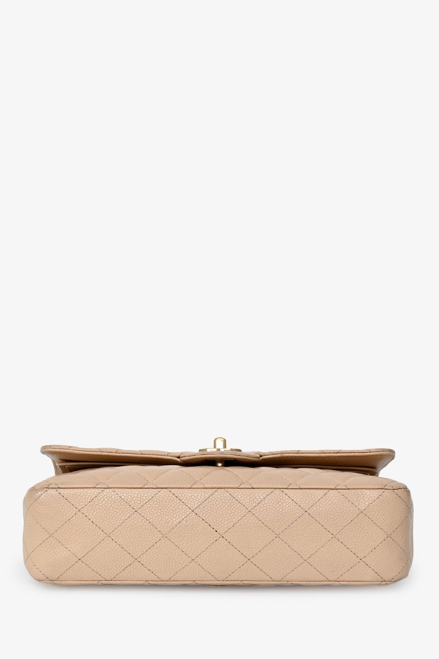 Chanel™ 2009-10 Beige Caviar Leather Medium Double Flap