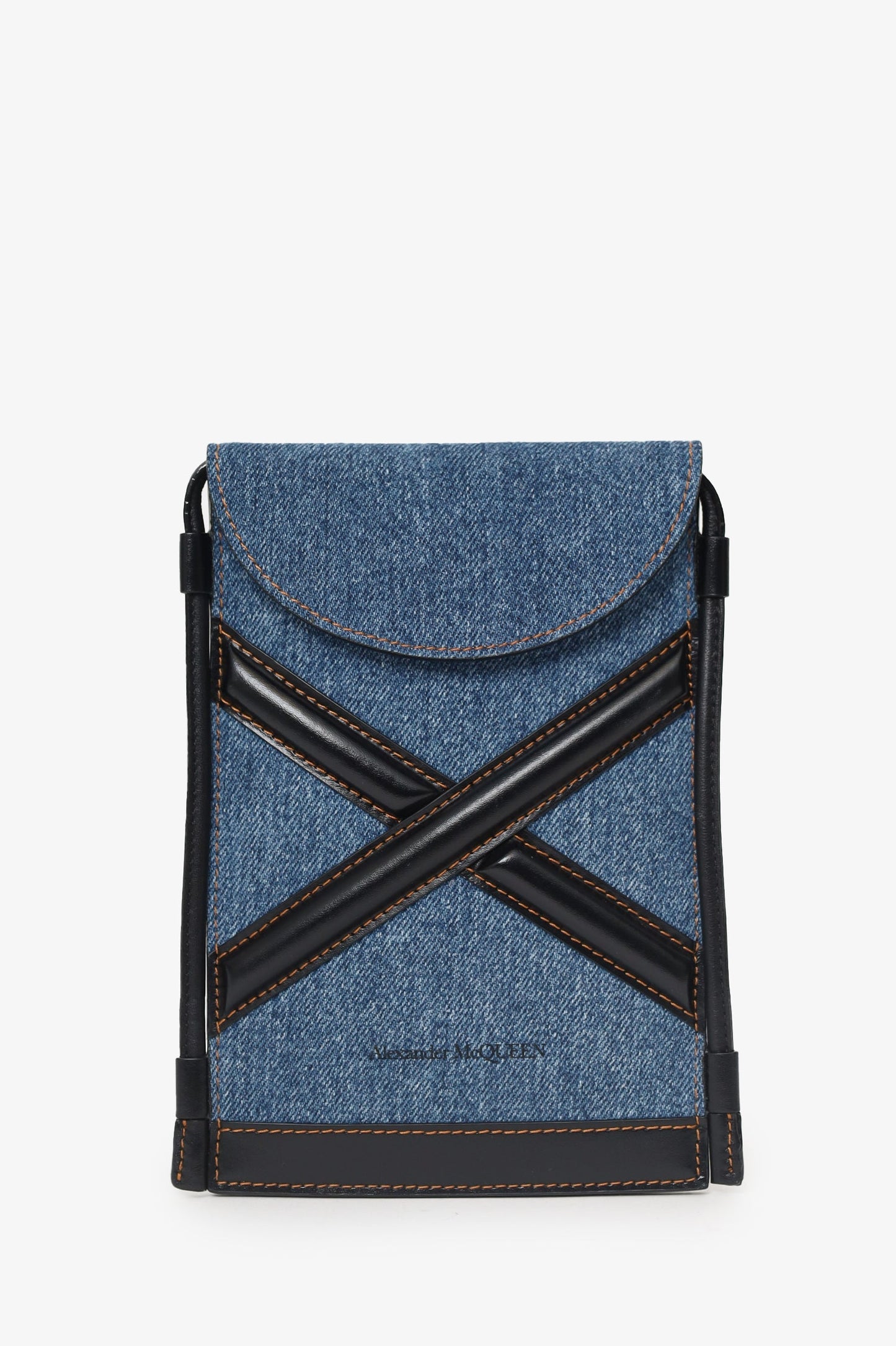 Alexander McQueen Denim Leather Crossbody Bag
