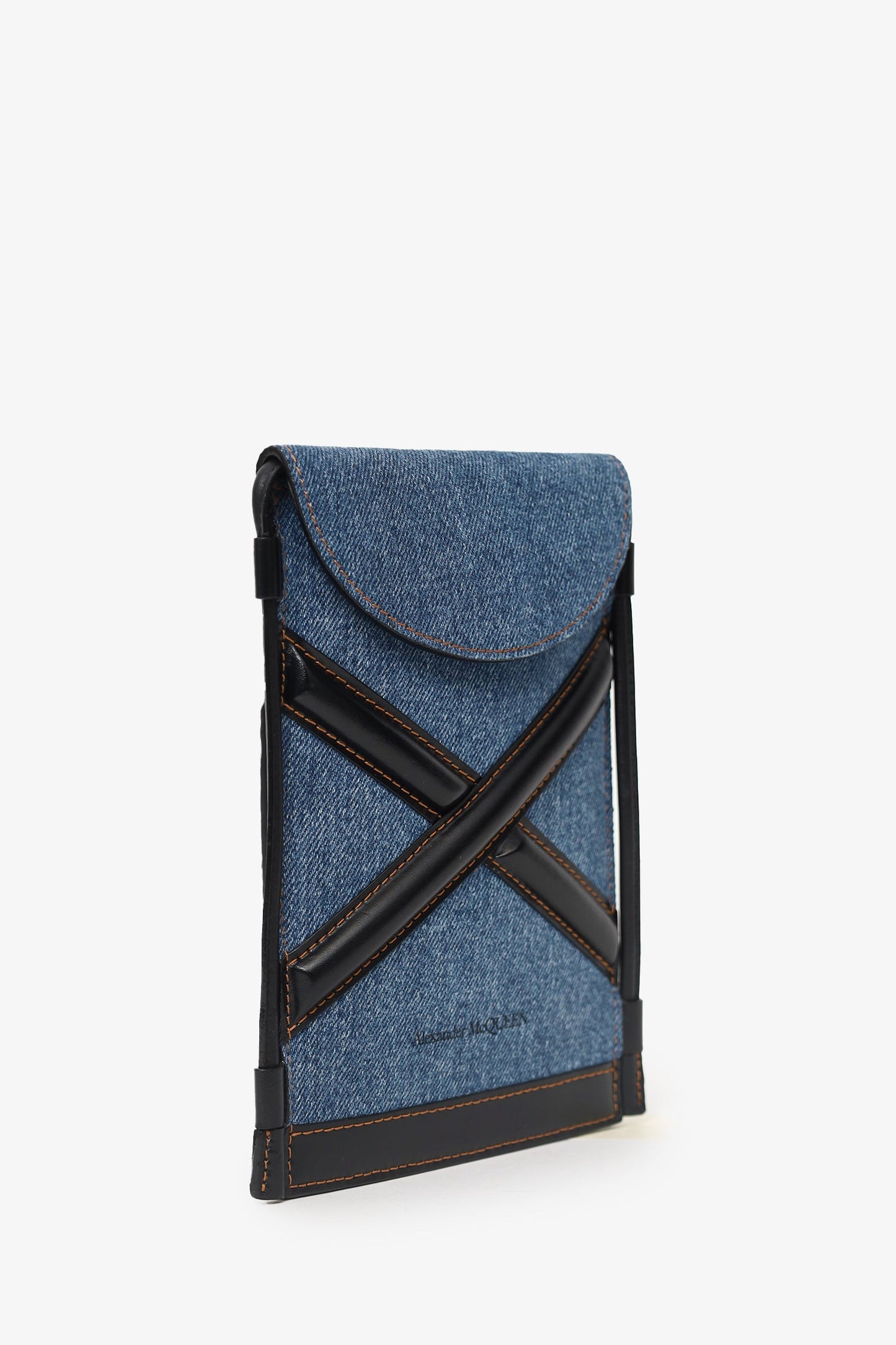 Alexander McQueen Denim Leather Crossbody Bag