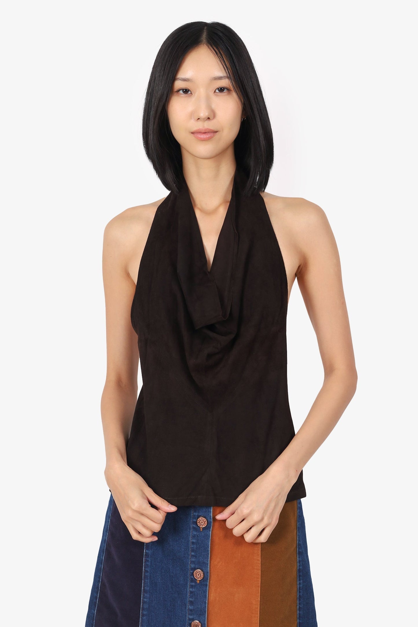 Gucci Brown Suede Halter Neck Size 42
