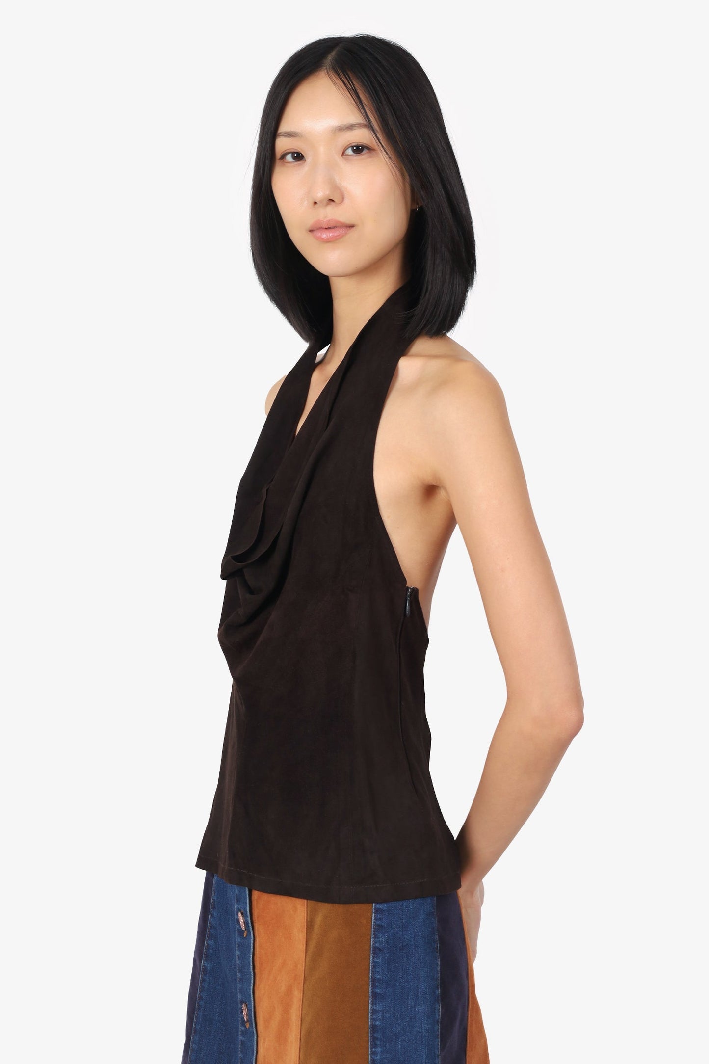 Gucci Brown Suede Halter Neck Size 42