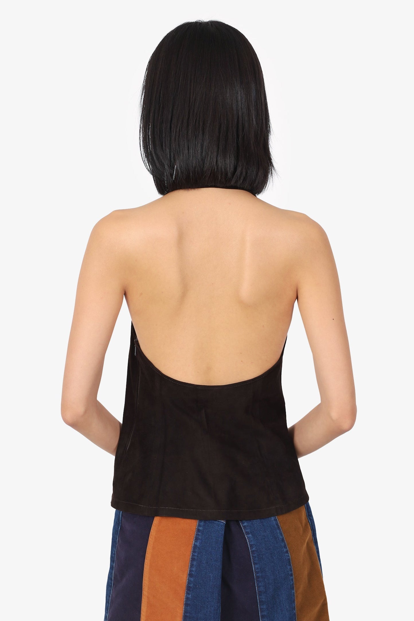 Gucci Brown Suede Halter Neck Size 42