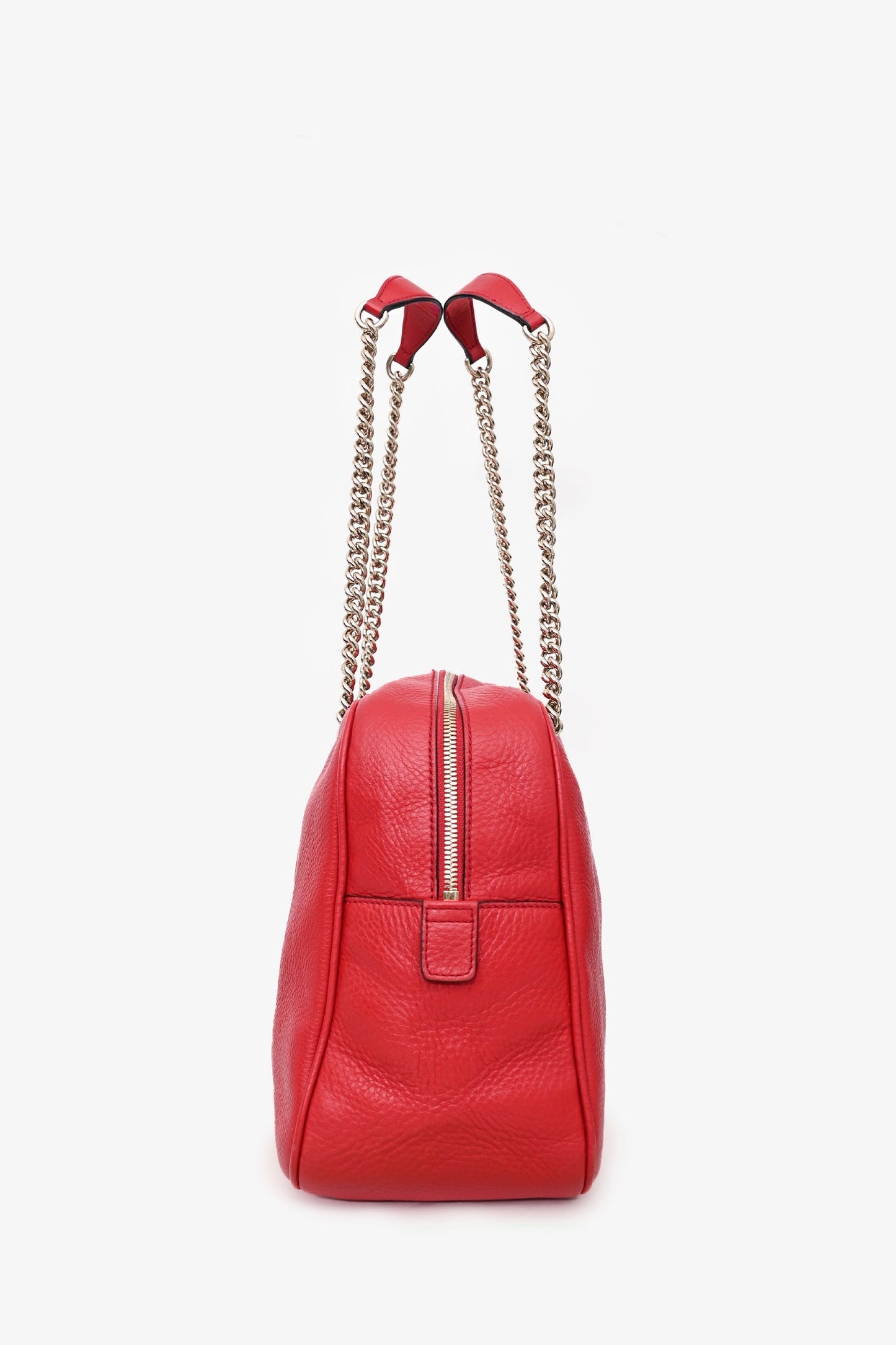Gucci Red Leather Soho Chain Shoulder Bag