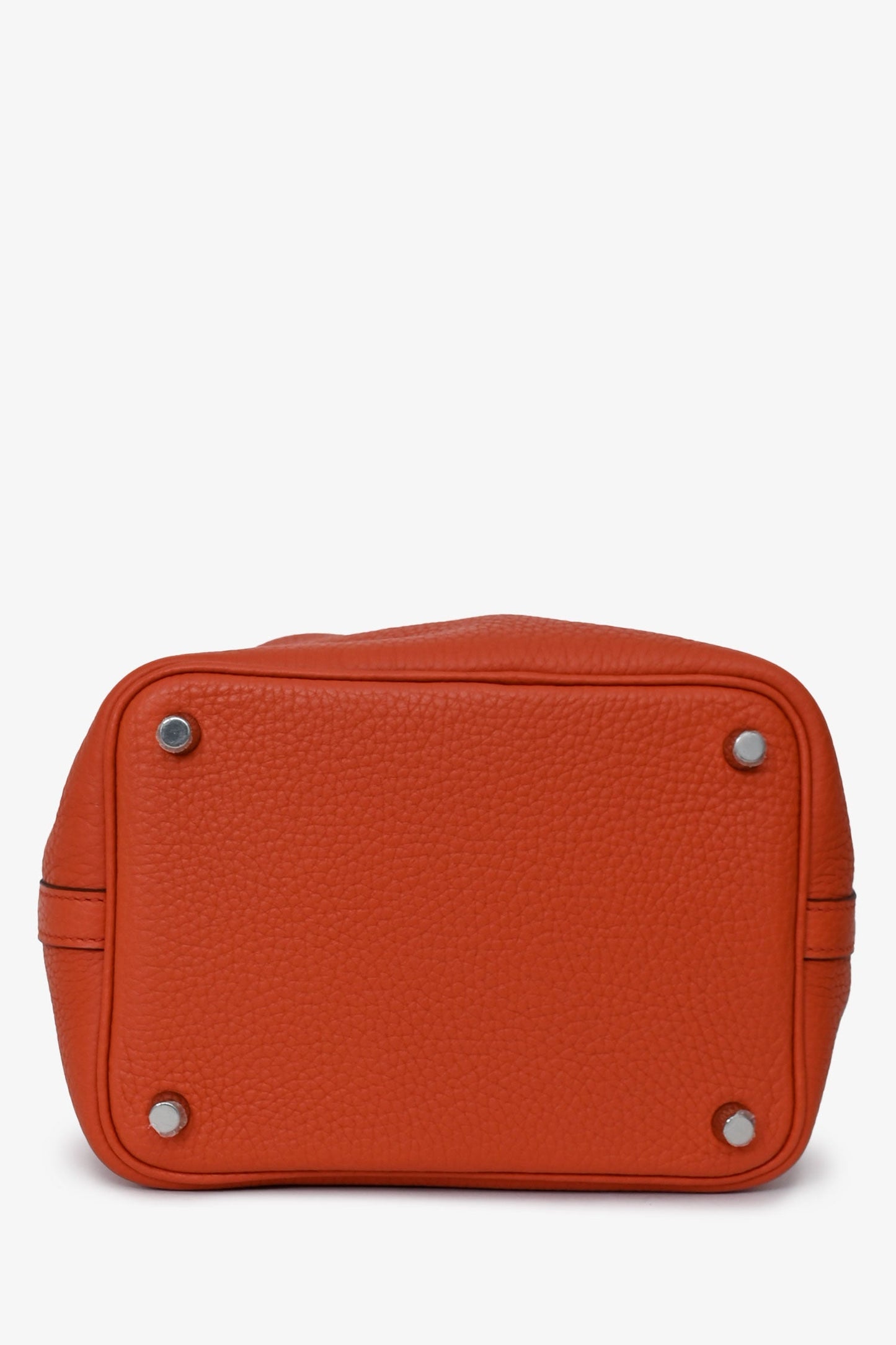 Hermès 2016 Burnt Orange Clemence Leather Picotin 18 Silver Hardware