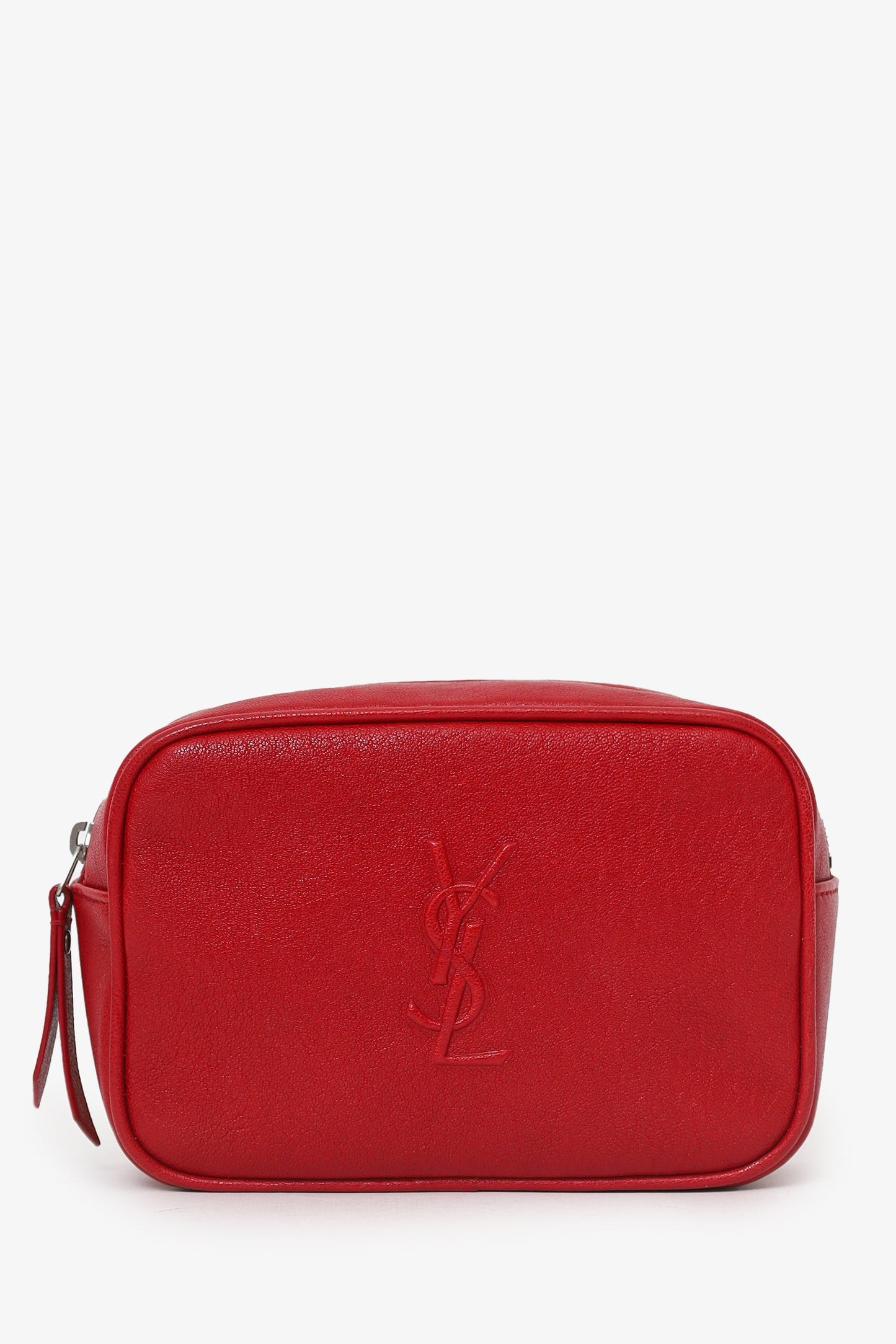 Saint Laurent Red Lambskin Monogram Lou Belt Bag