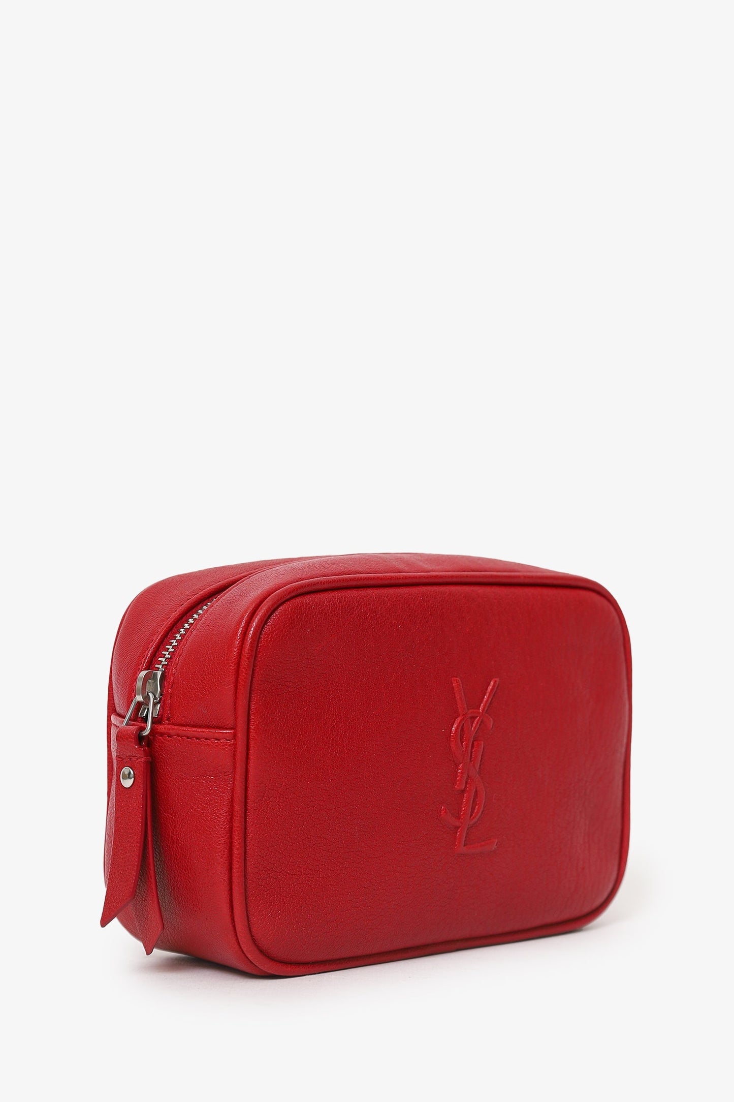 Saint Laurent Red Lambskin Monogram Lou Belt Bag