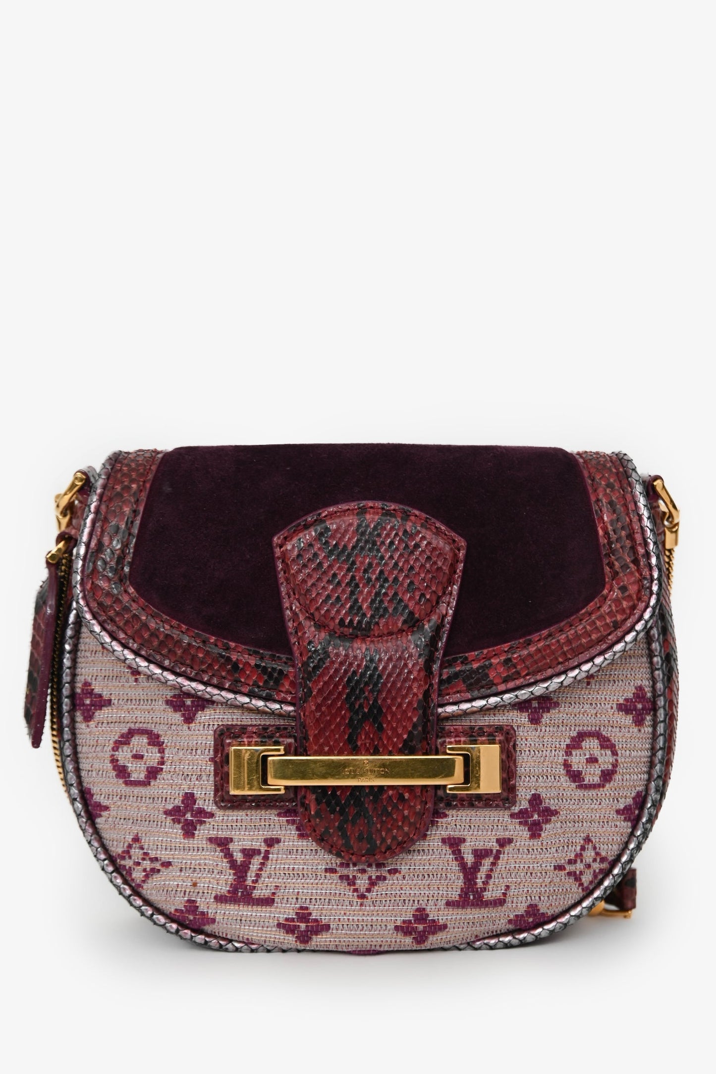 Louis Vuitton 2011 Limited Edition Purple Monogram Python Trim 'Empire Ponant' Crossbody Bag