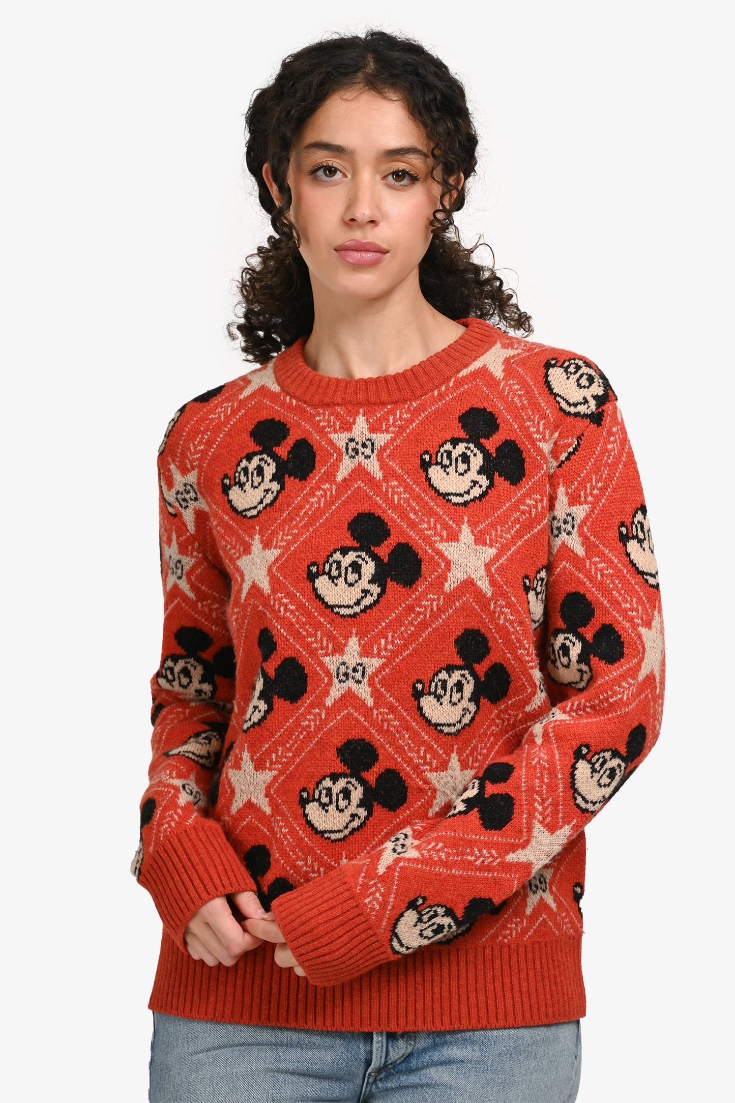 Gucci x Disney Orange Wool/Alpaca Mickey Mo Sweater