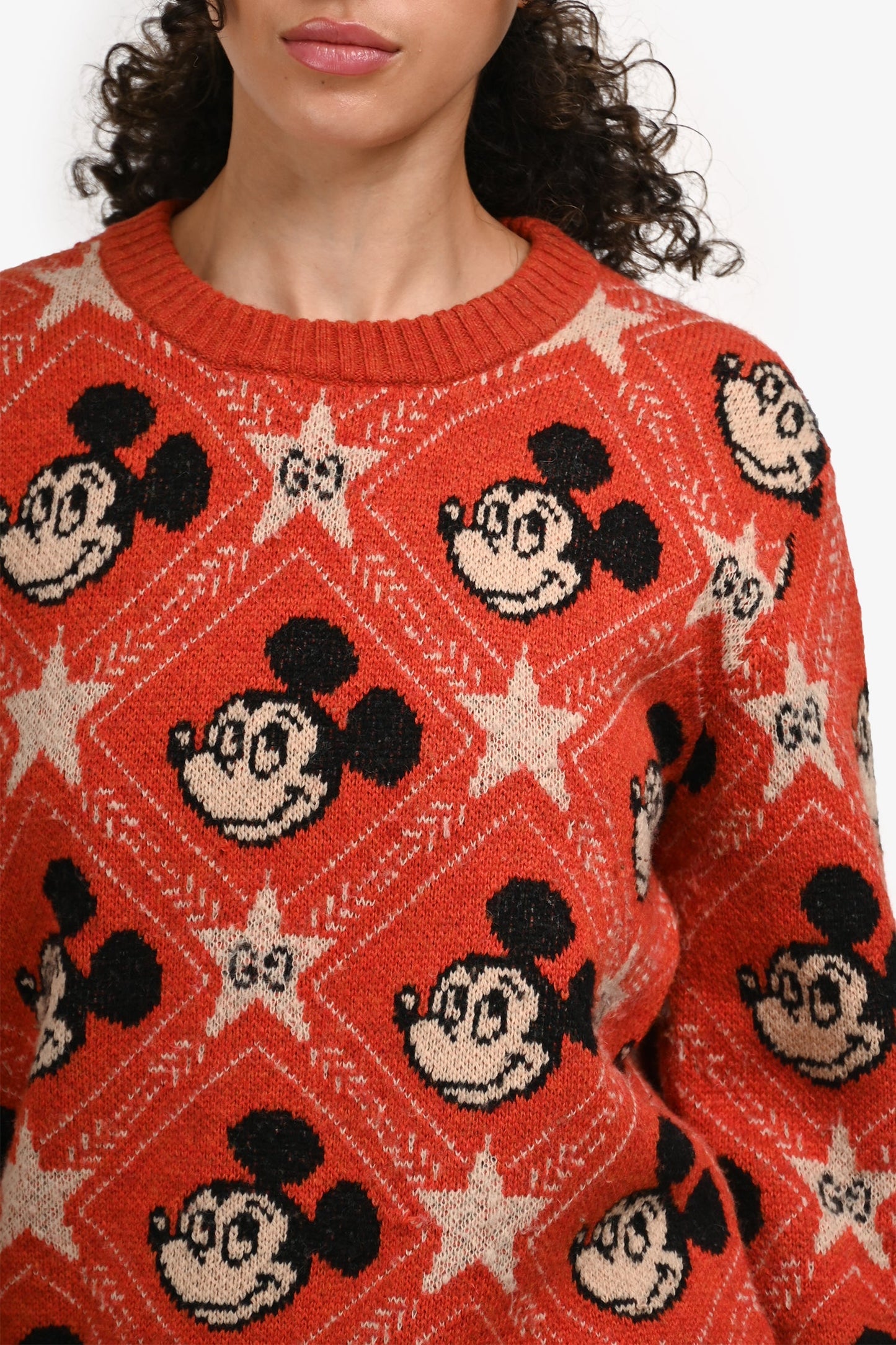 Gucci x Disney Orange Wool/Alpaca Mickey Mo Sweater