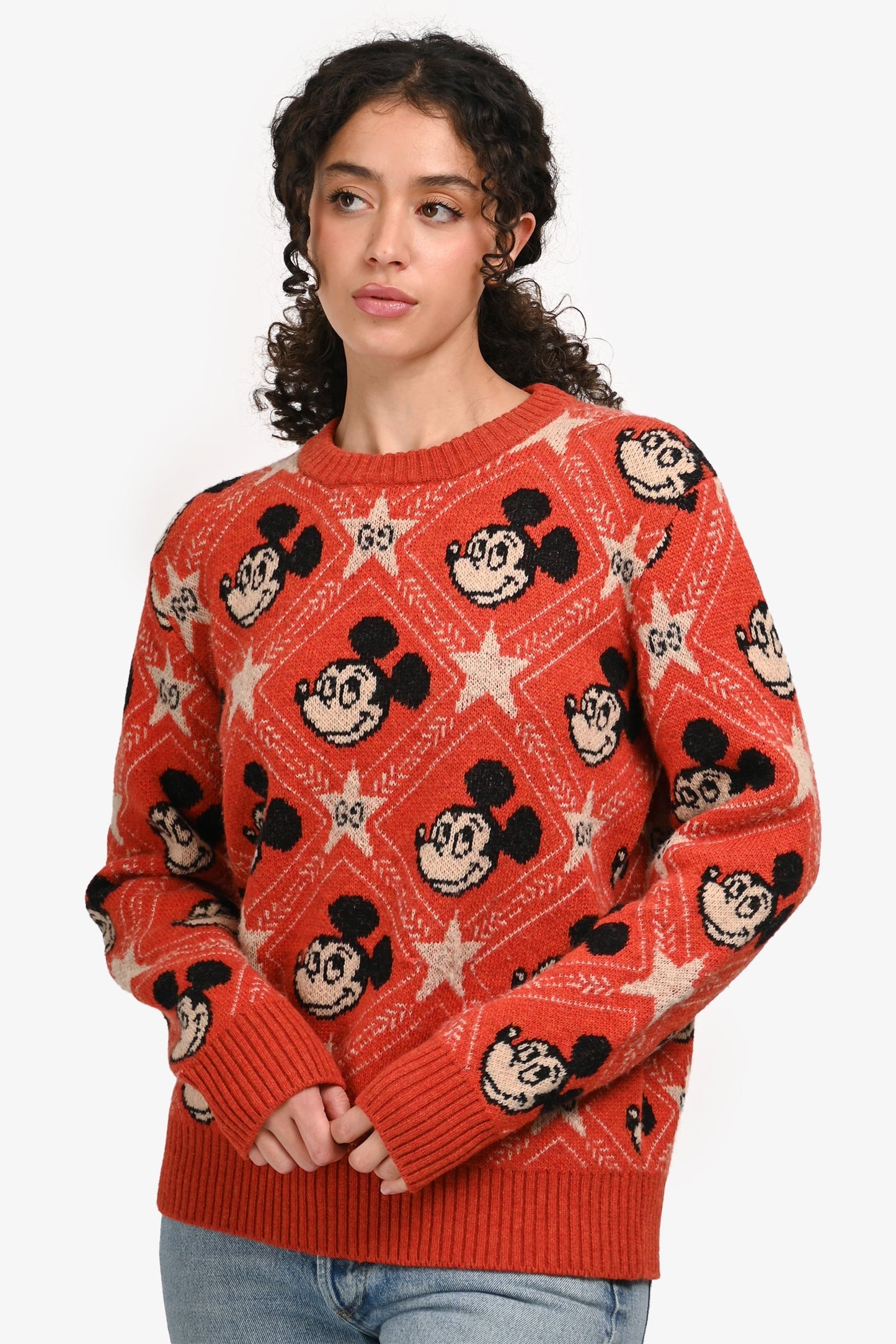 Gucci x Disney Orange Wool/Alpaca Mickey Mo Sweater