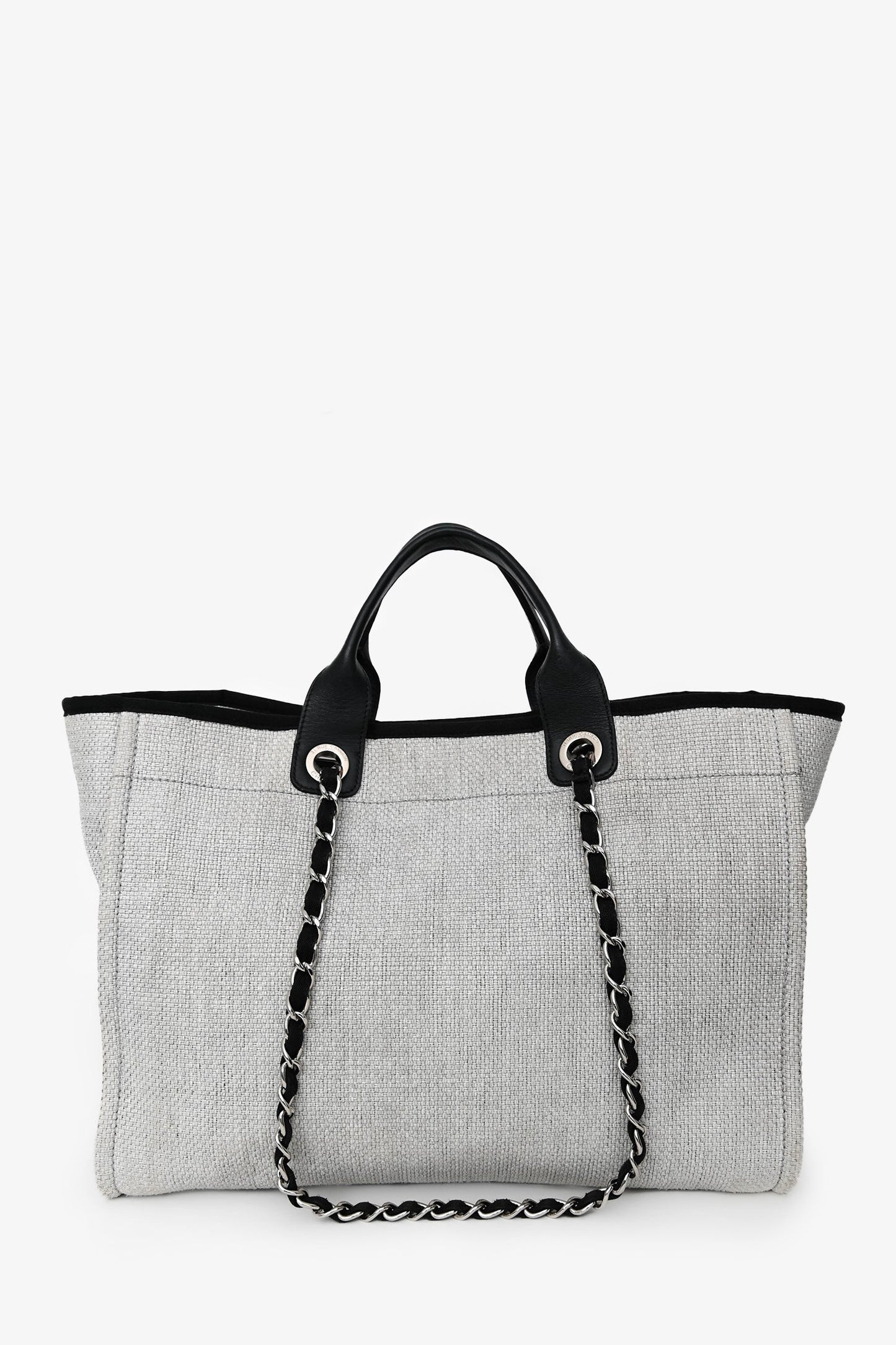 Chanel™ Grey/Black Tweed/Leather 31 Rue Cambon Medium Deauville Tote Bag