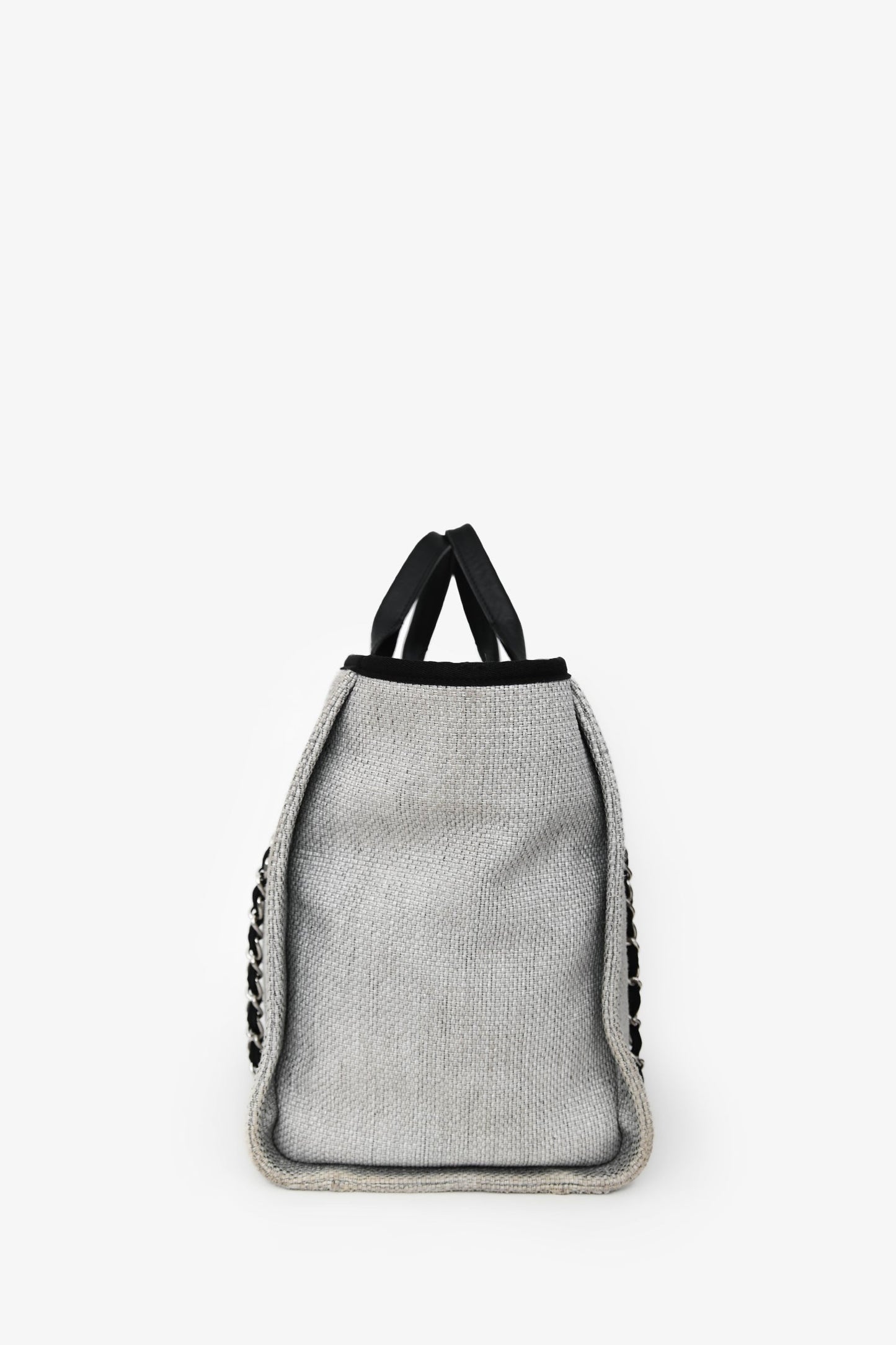 Chanel™ Grey/Black Tweed/Leather 31 Rue Cambon Medium Deauville Tote Bag