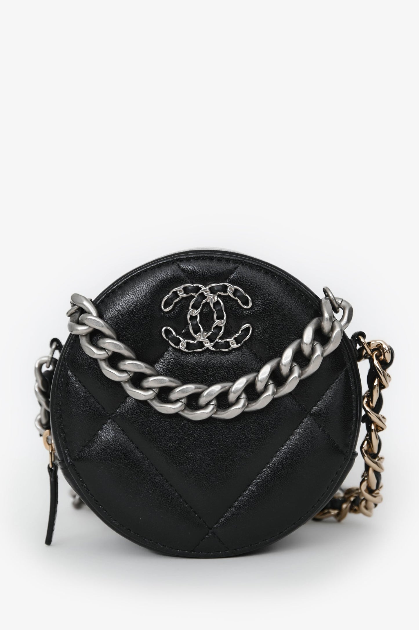 Chanel™ Black Leather Quilted 19 Clutch Bag
